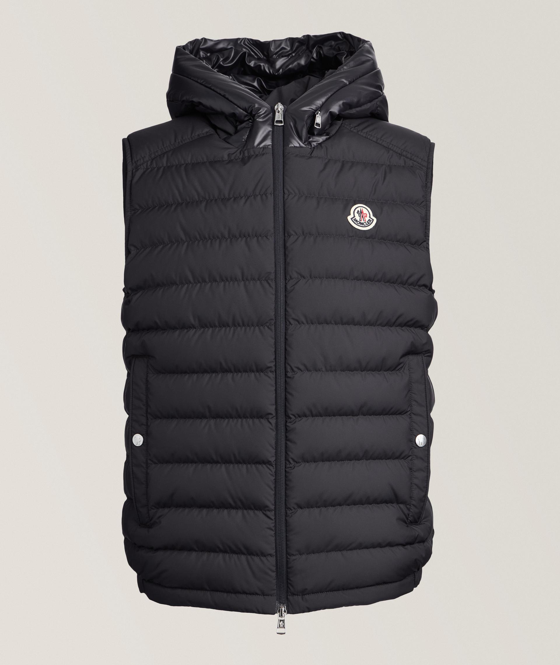 Bourget Text Down Hooded Puffer Vest image 0