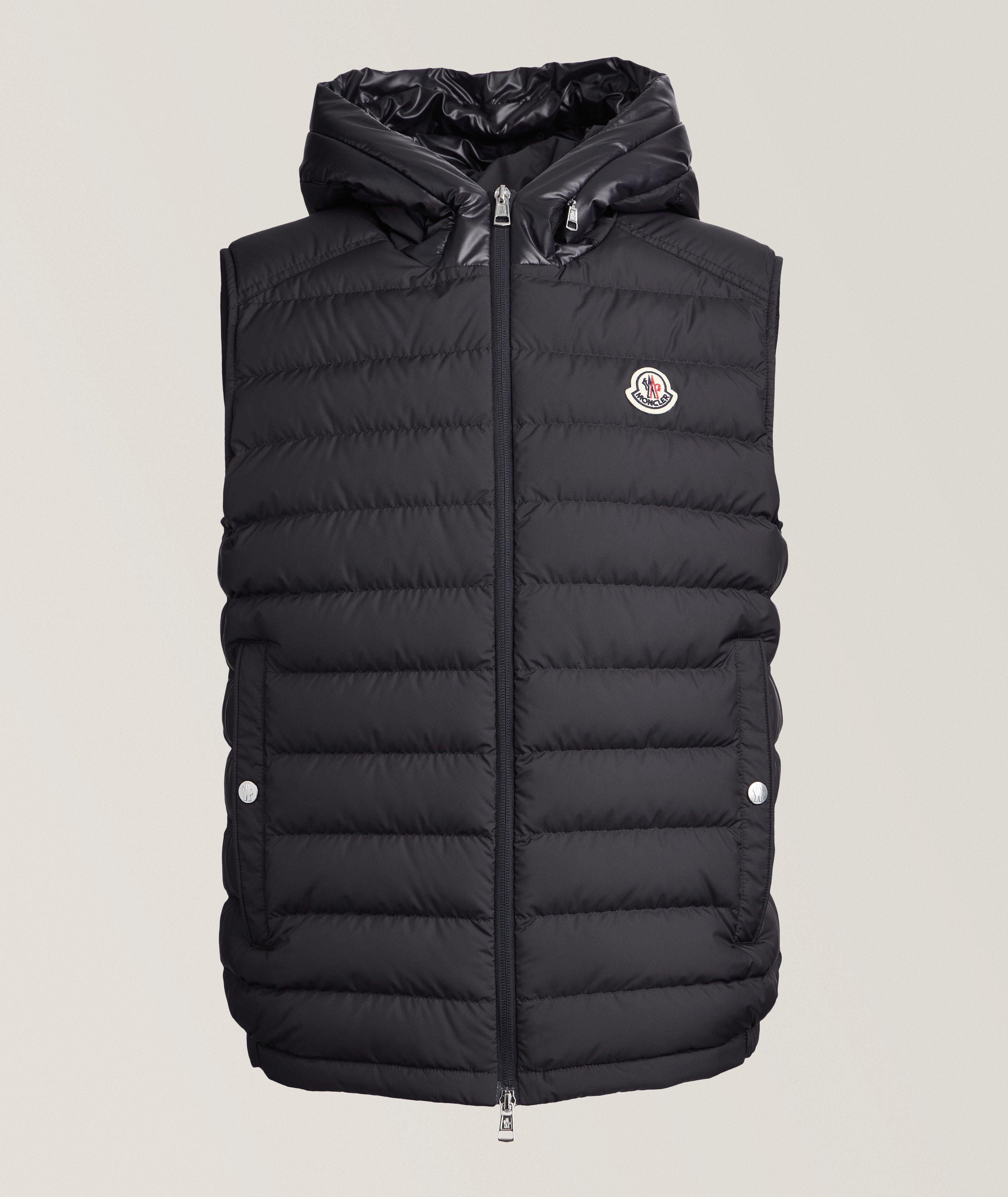 Bourget Text Down Hooded Puffer Vest image 0