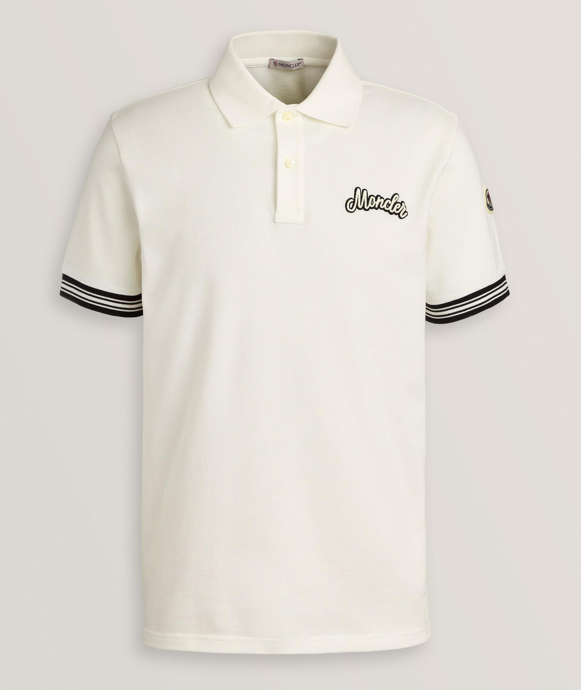 Polo en piqué de coton avec logo cursif image 0