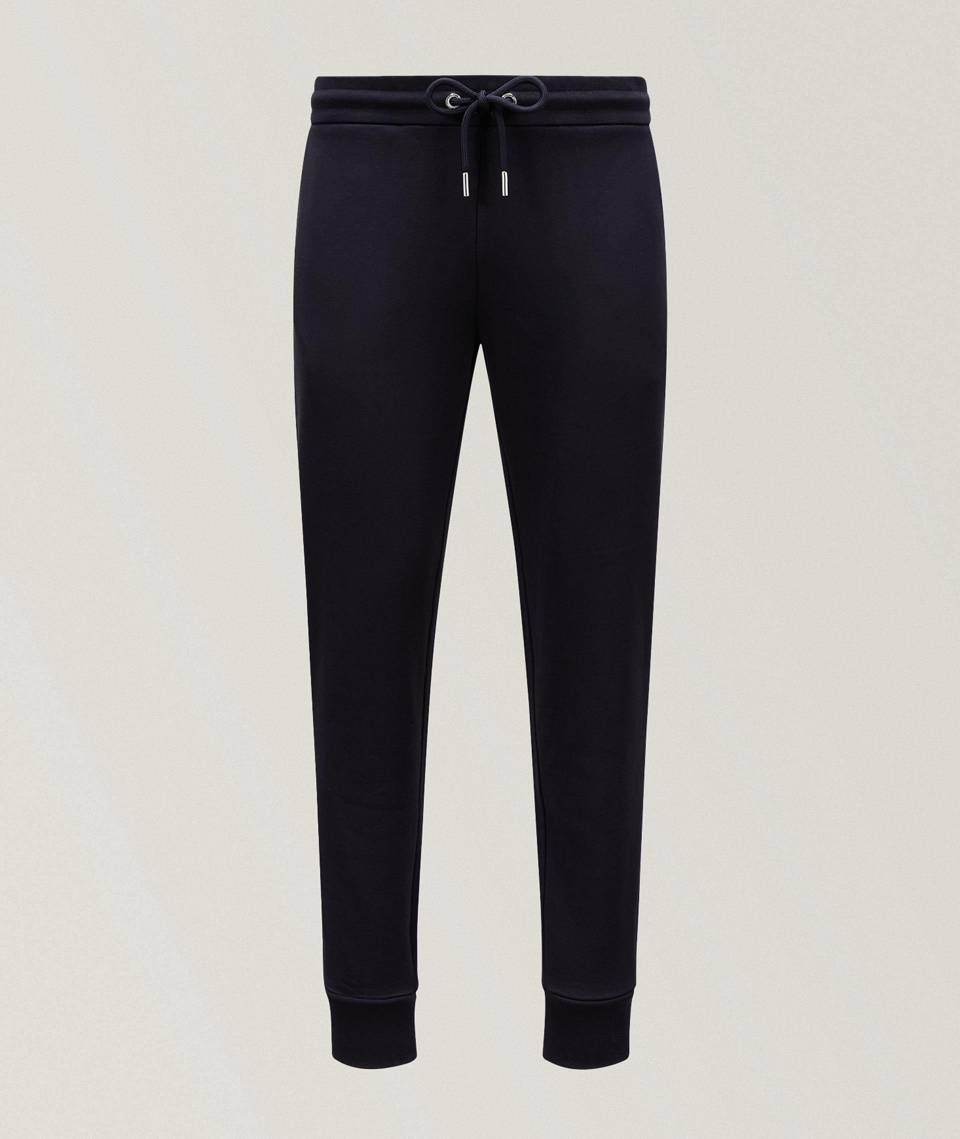 Pantalon sport en coton à détail contrastant image 0