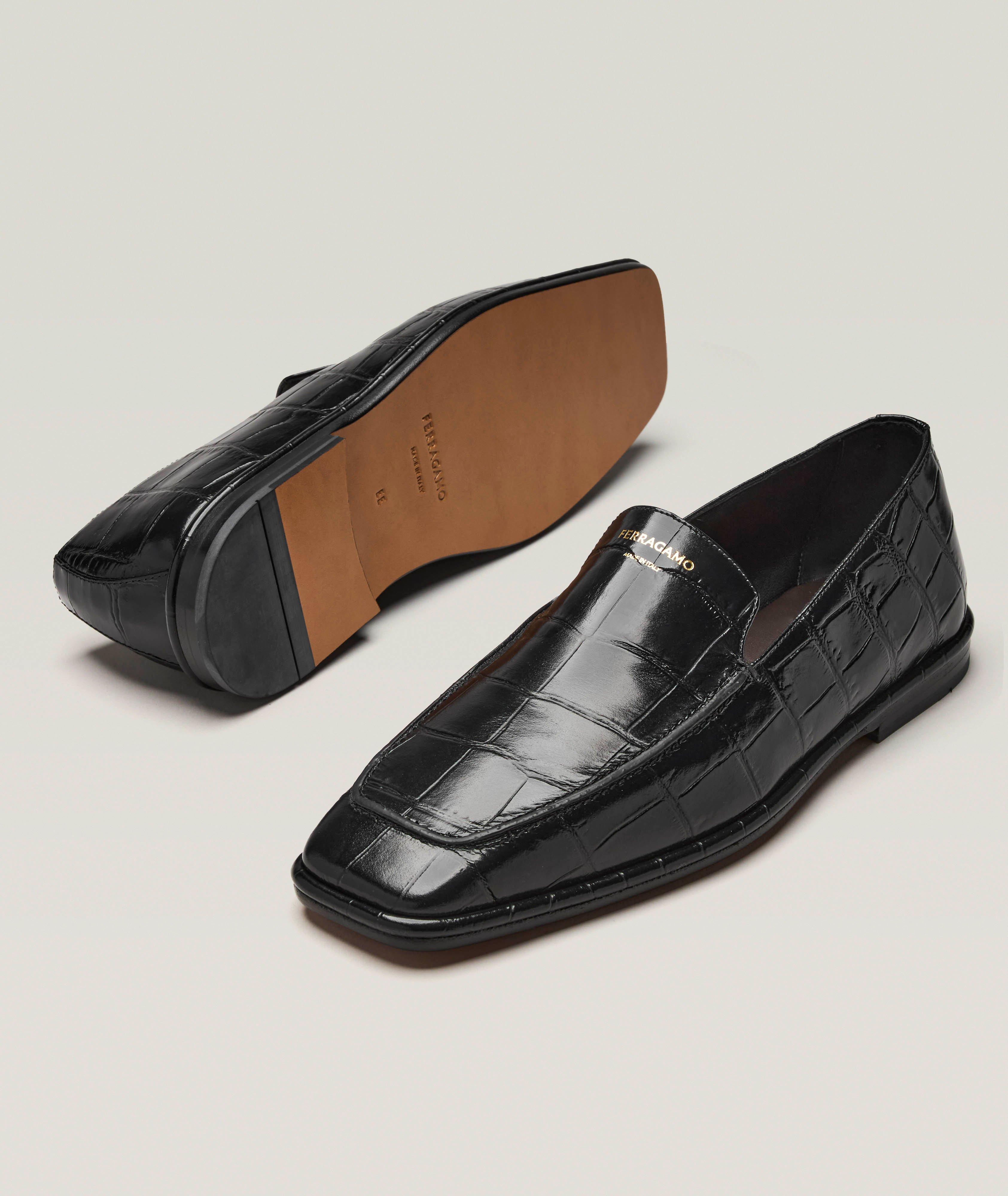 Brian Croc-Embossed Leather Loafers image 3