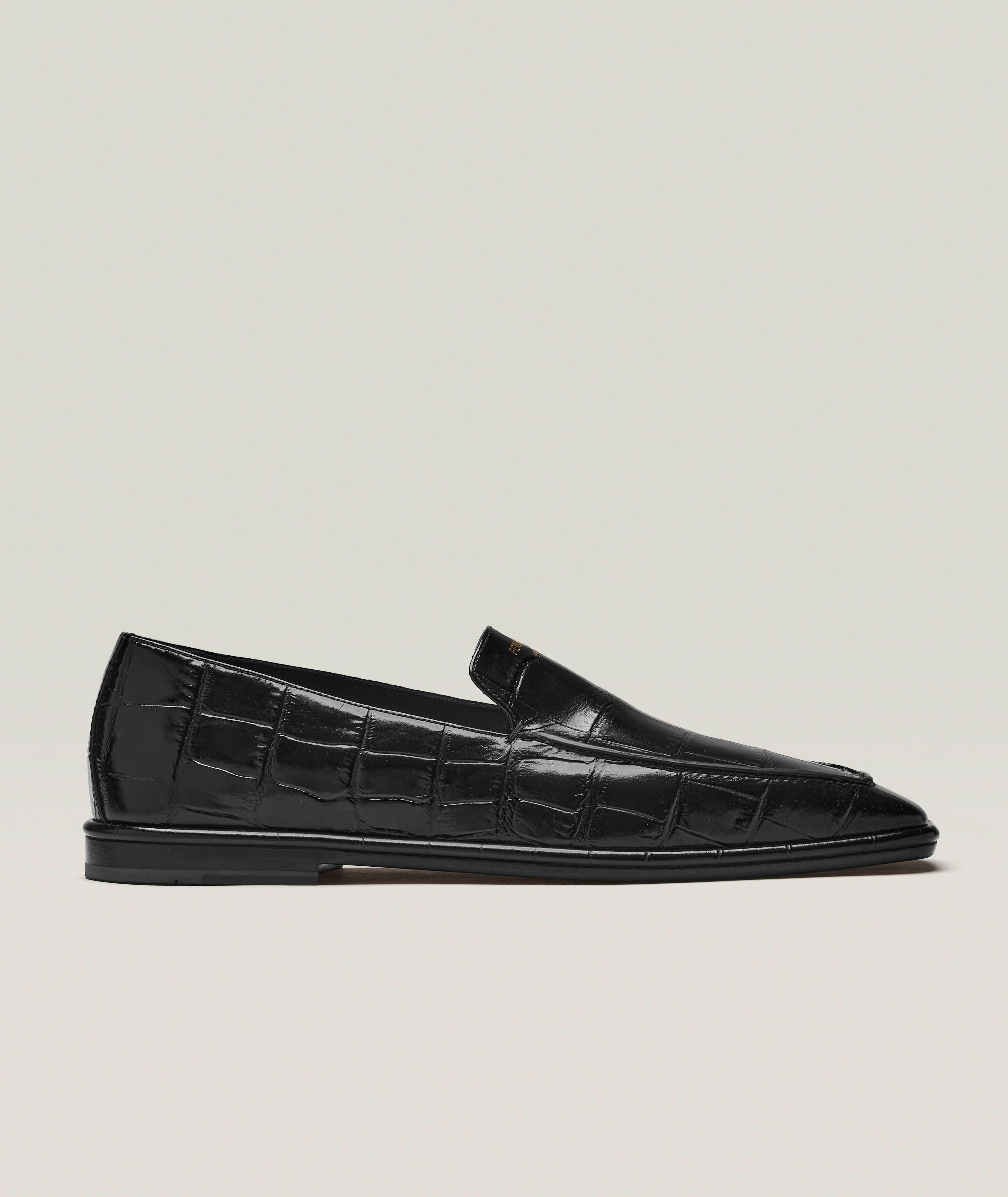 Brian Croc-Embossed Leather Loafers image 0