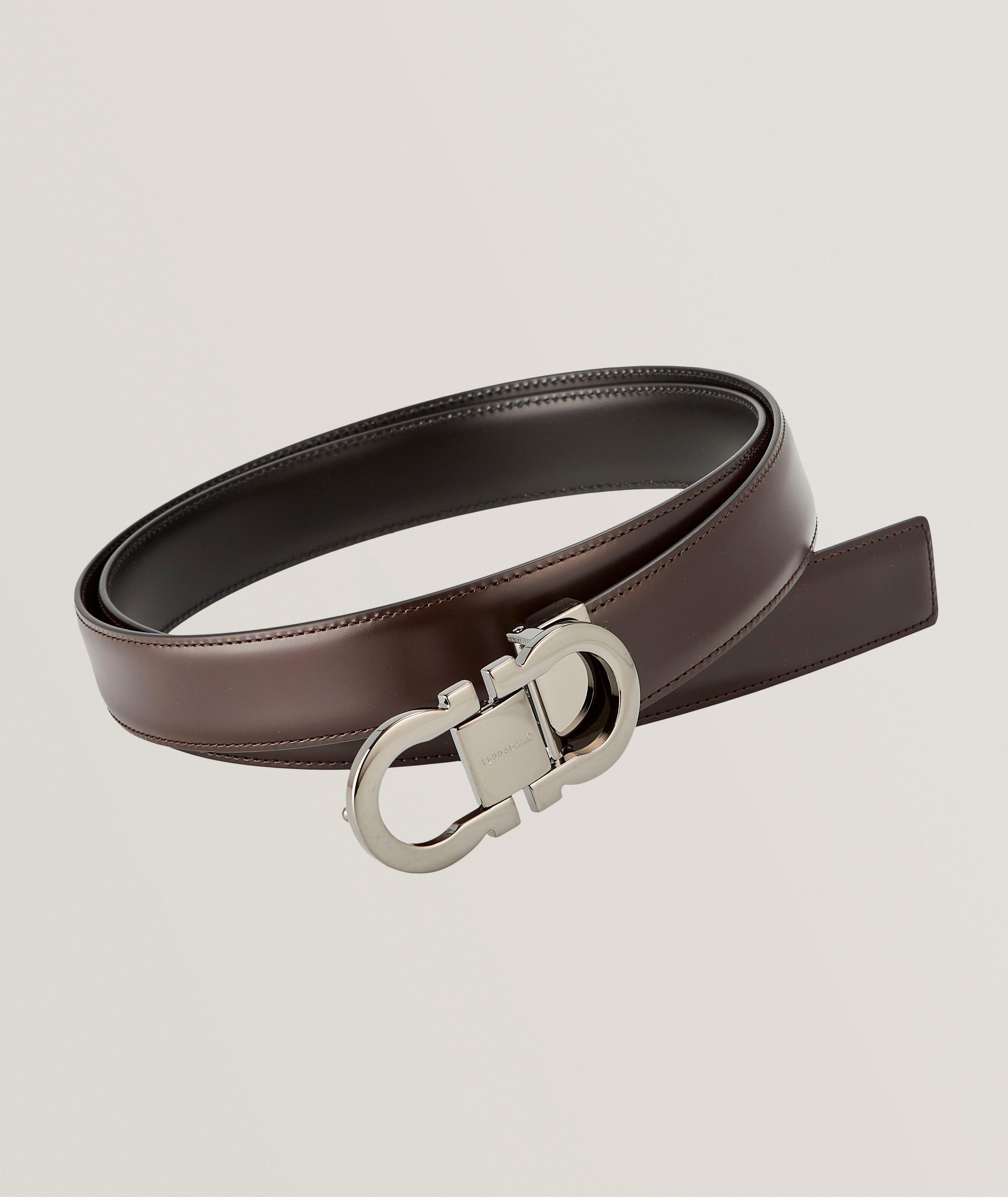 Reversible Double Gancini Leather Belt  image 0