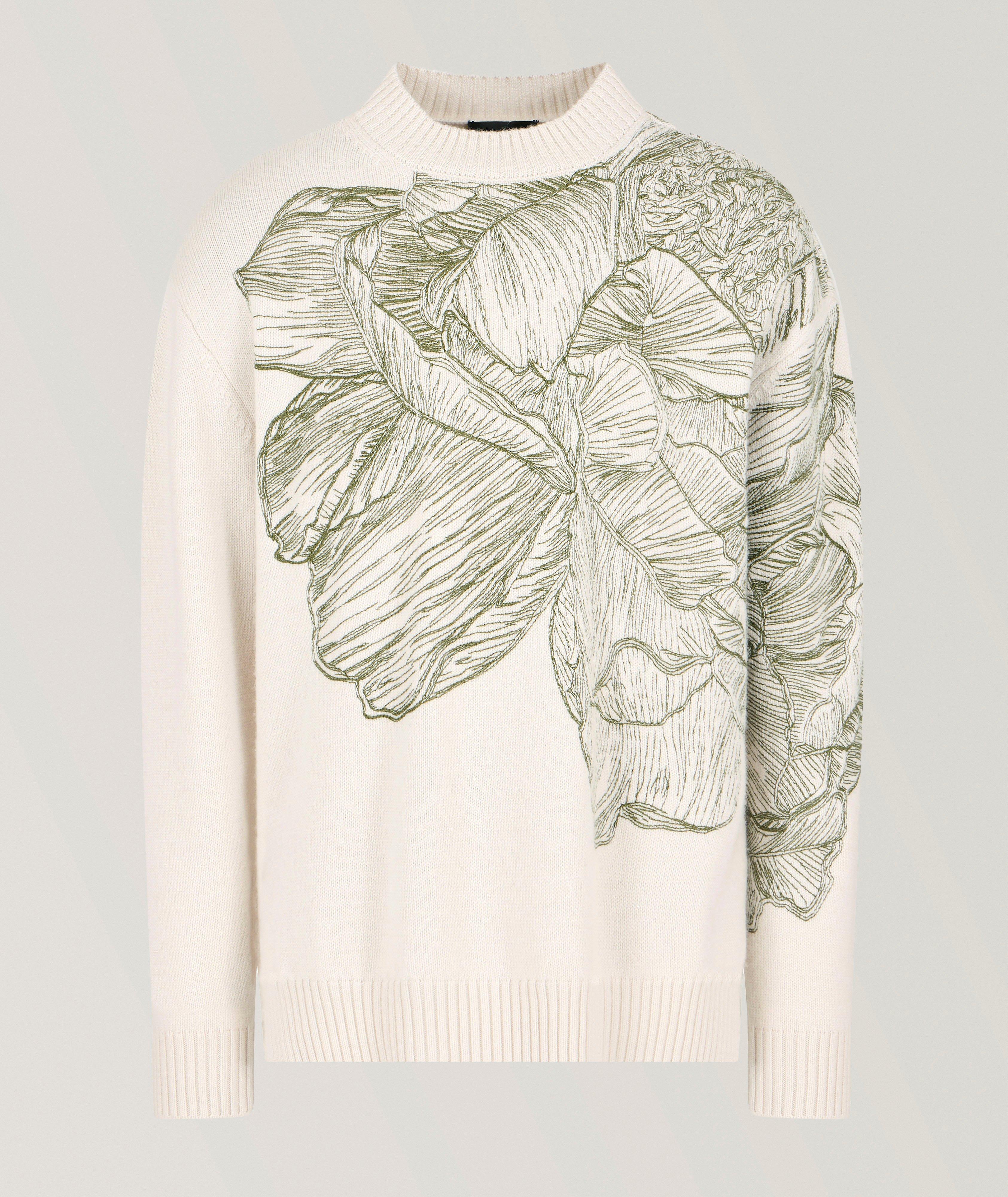 Emporio Armani Flower And Dragonfly Alpaca-Blend Sweater