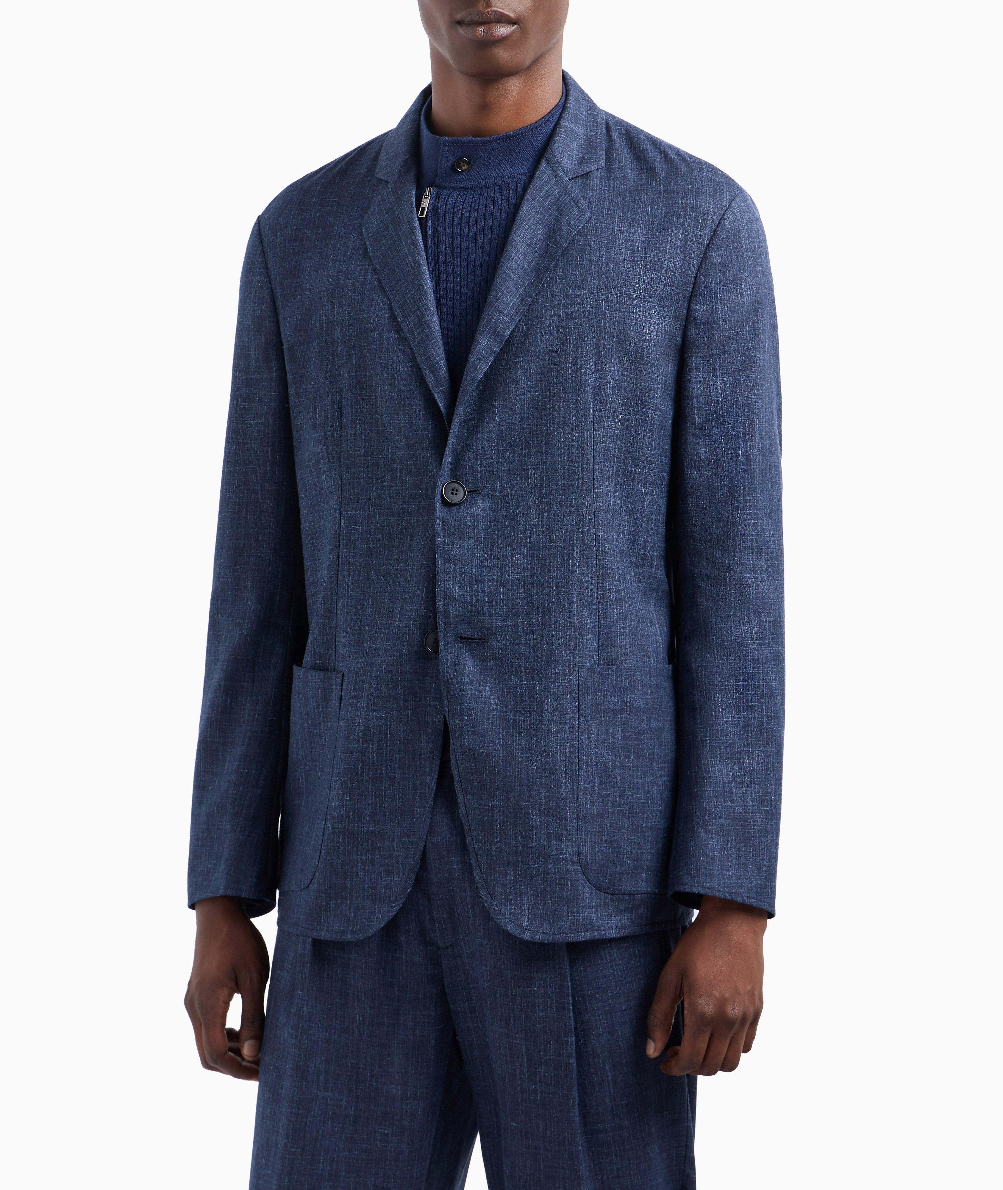 Wool-Silk Canvas Single-Breasted Sport Jacket image 1