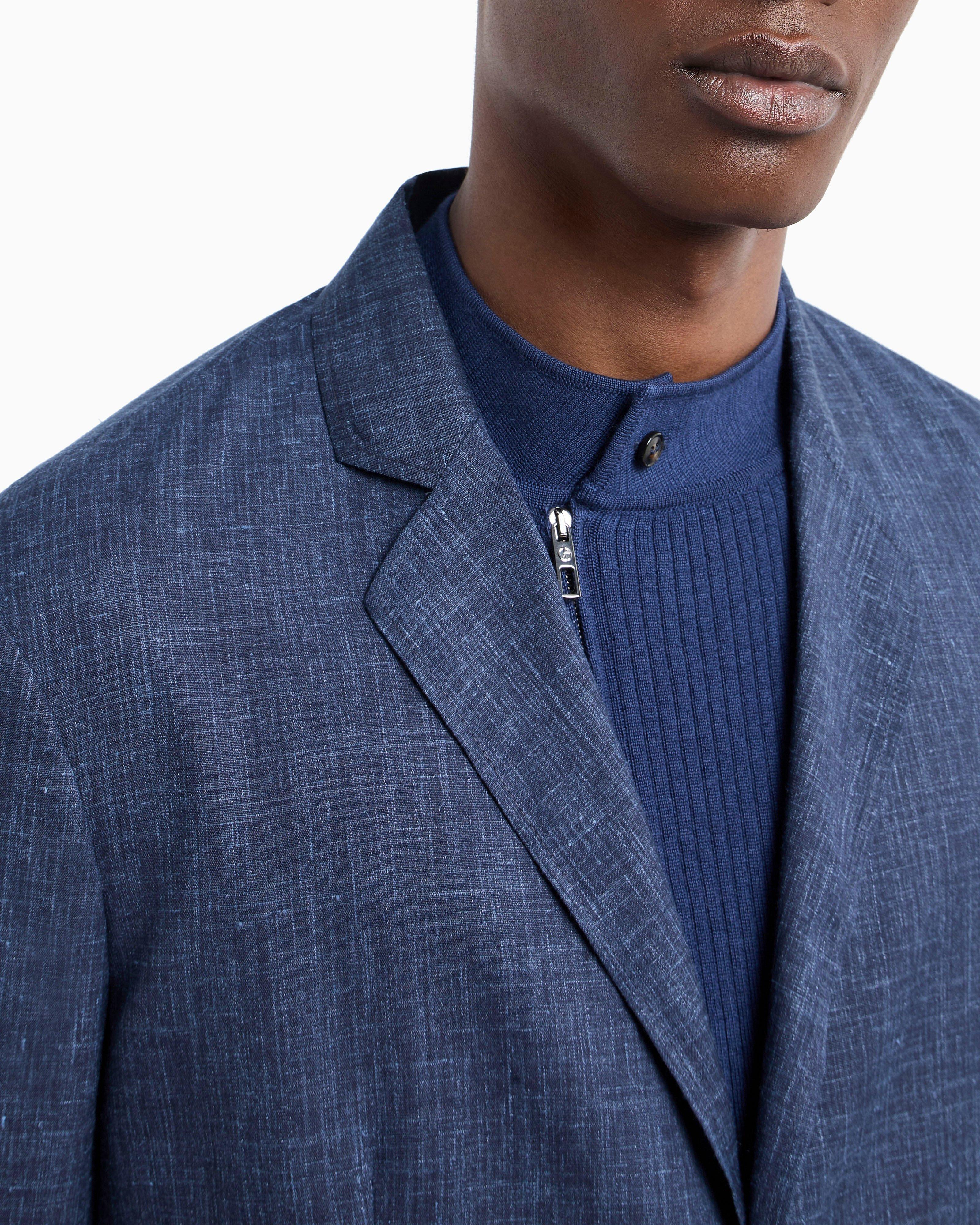 Wool-Silk Canvas Single-Breasted Sport Jacket image 6