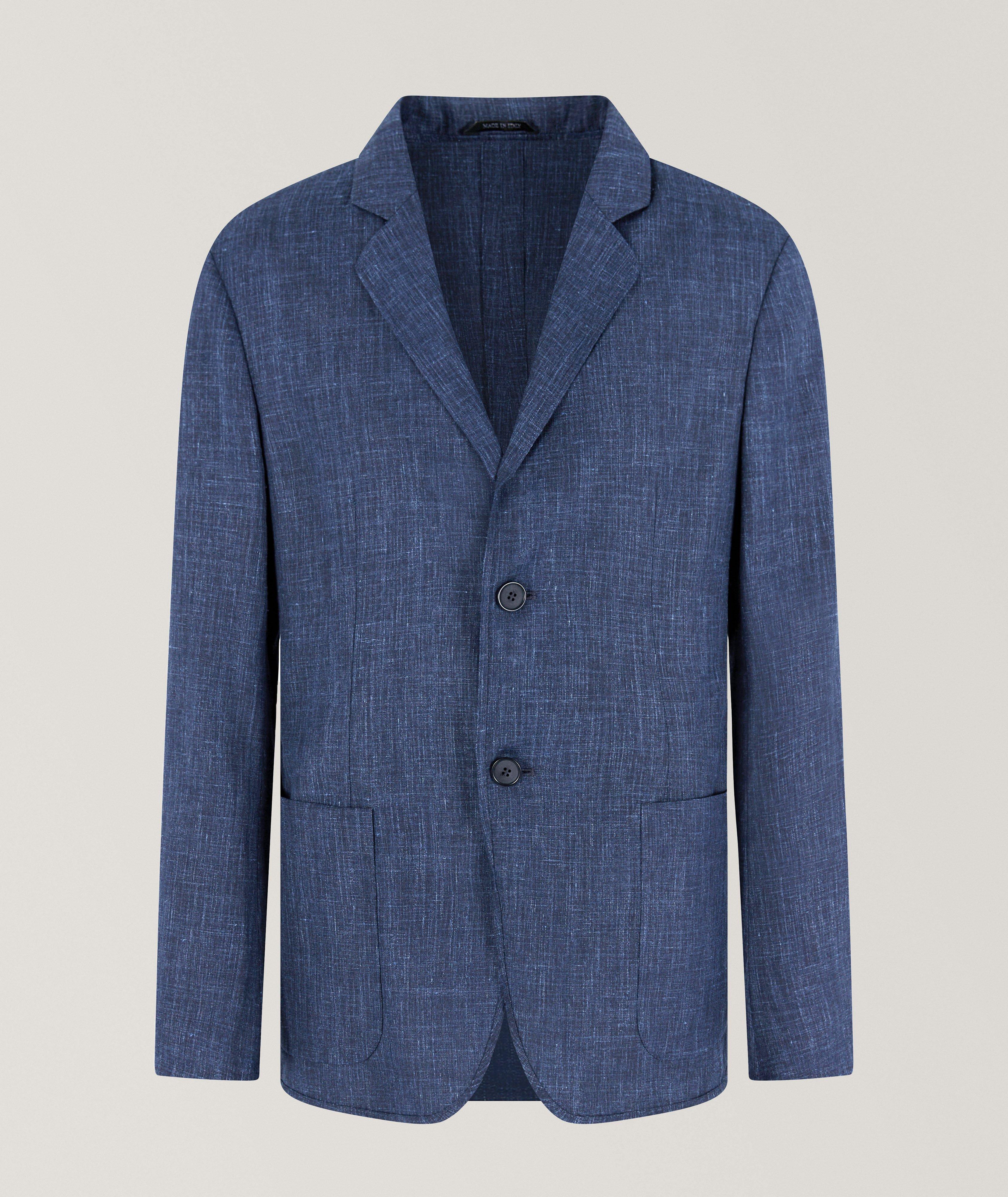 Wool-Silk Canvas Single-Breasted Sport Jacket image 0