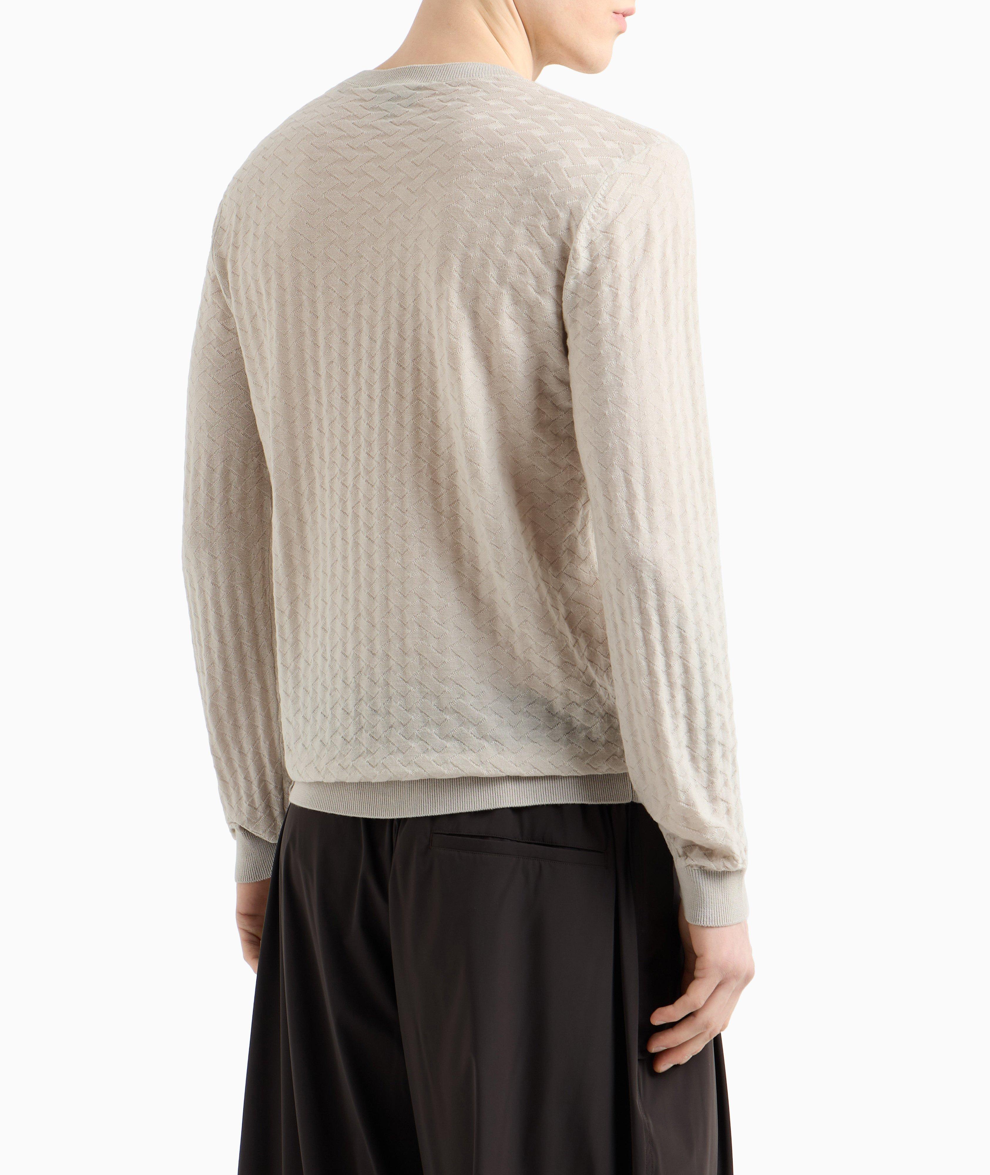 Basketweave Virgin Wool Crewneck Sweater image 2