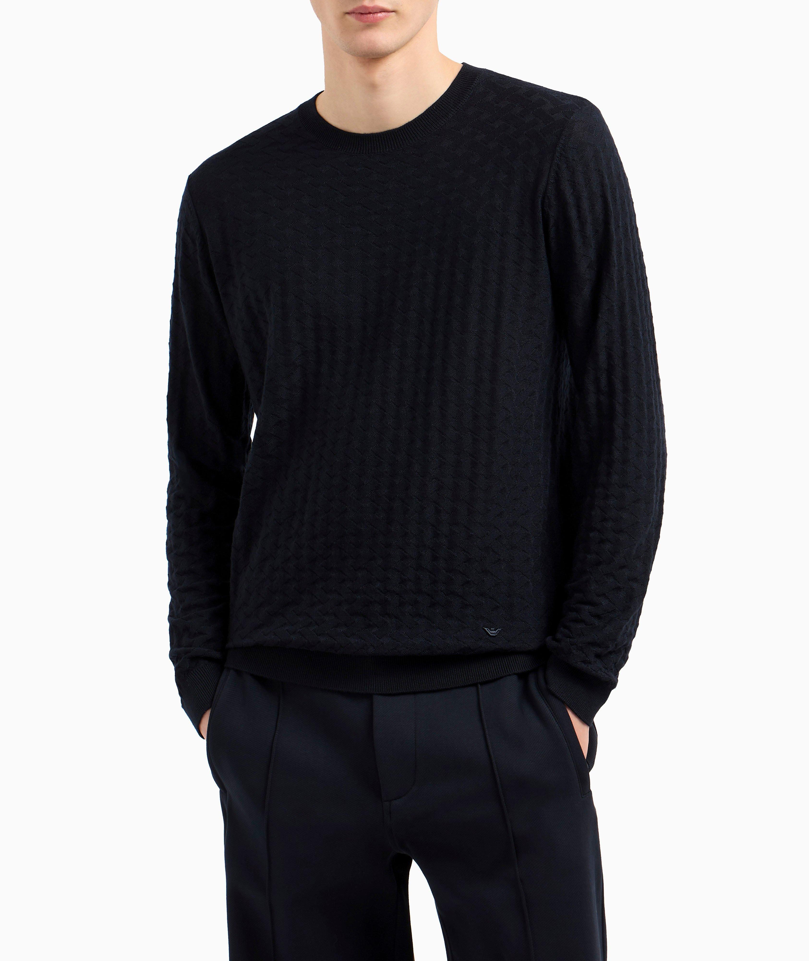 Jacquard Virgin Wool Crewneck Sweater image 1