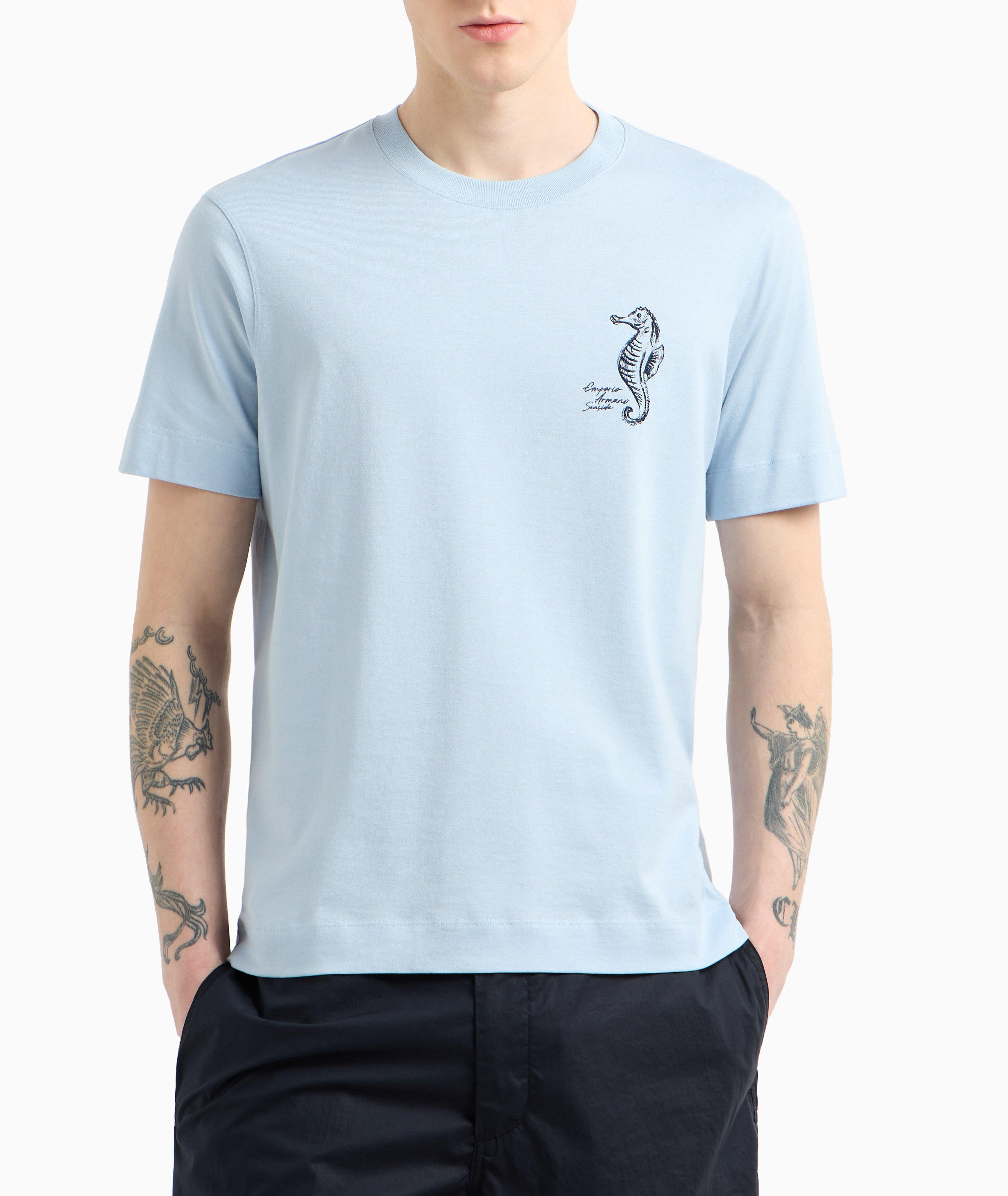 T-shirt en coton avec image d’hippocampe image 1