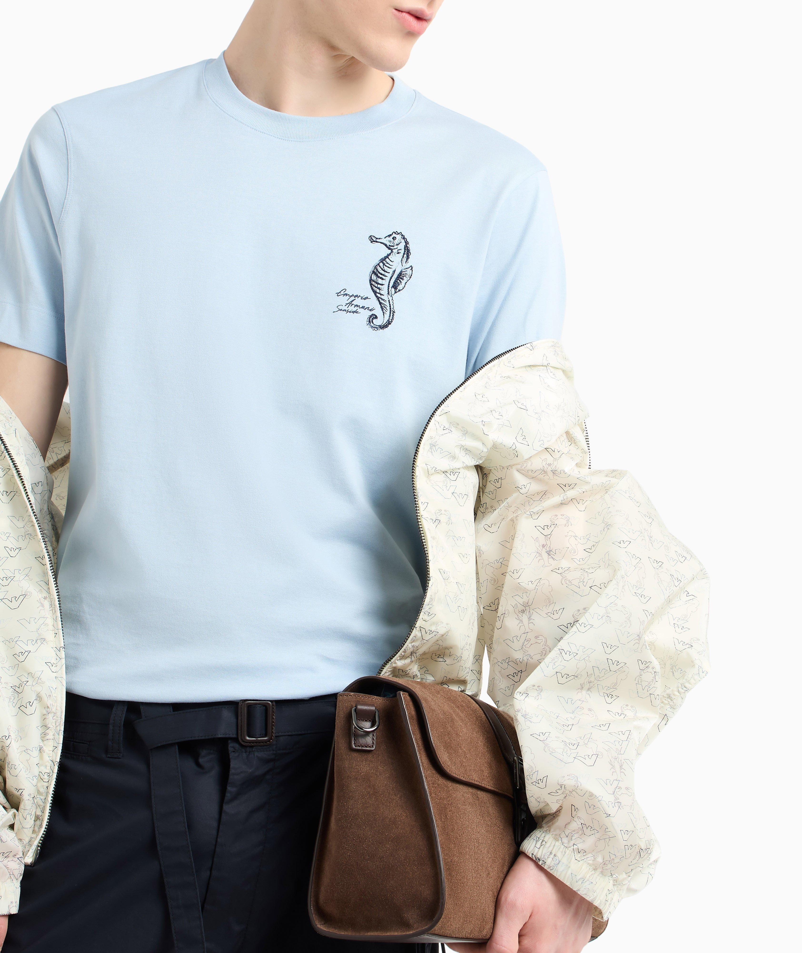 T-shirt en coton avec image d’hippocampe image 3