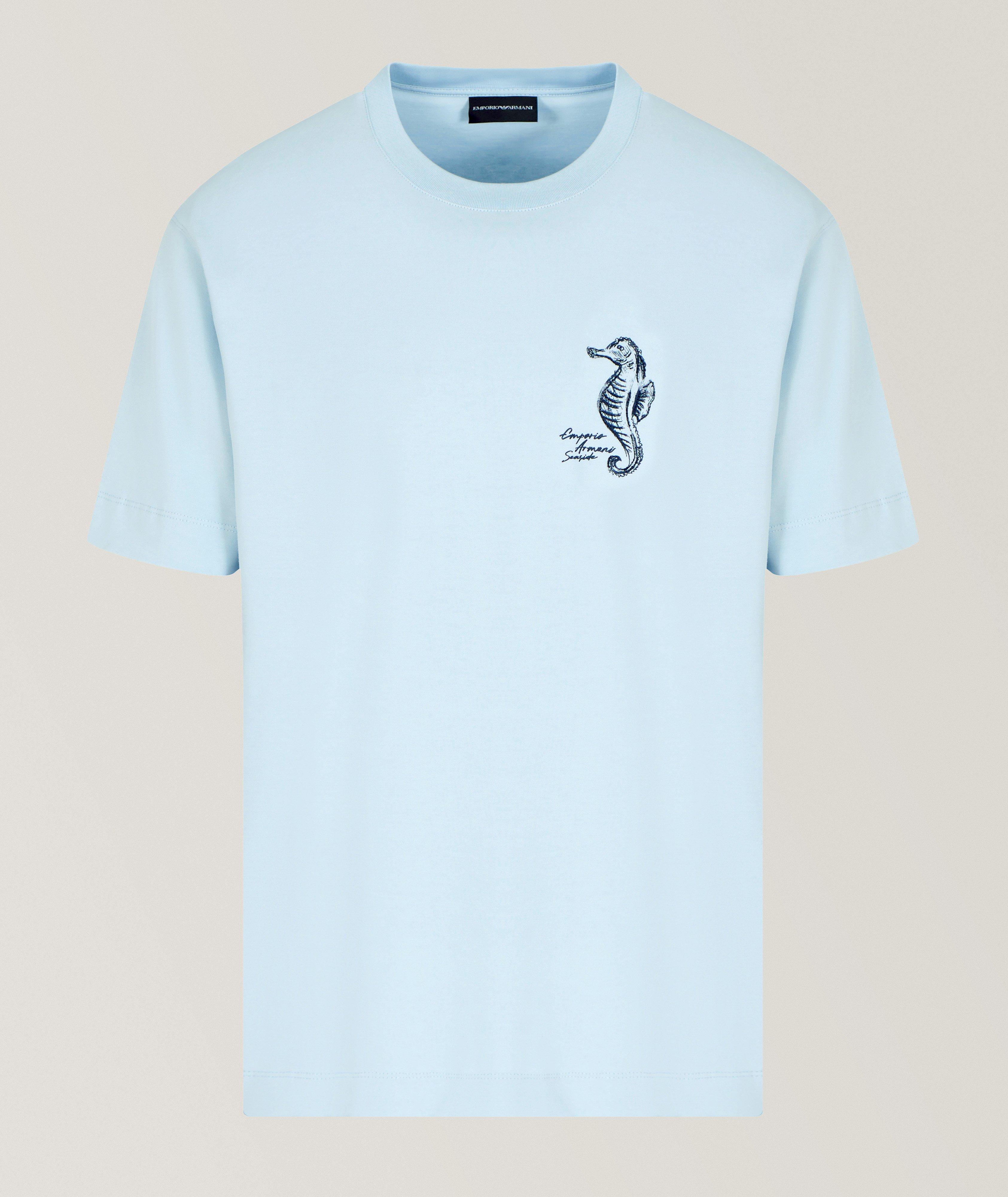 T-shirt en coton avec image d’hippocampe image 0