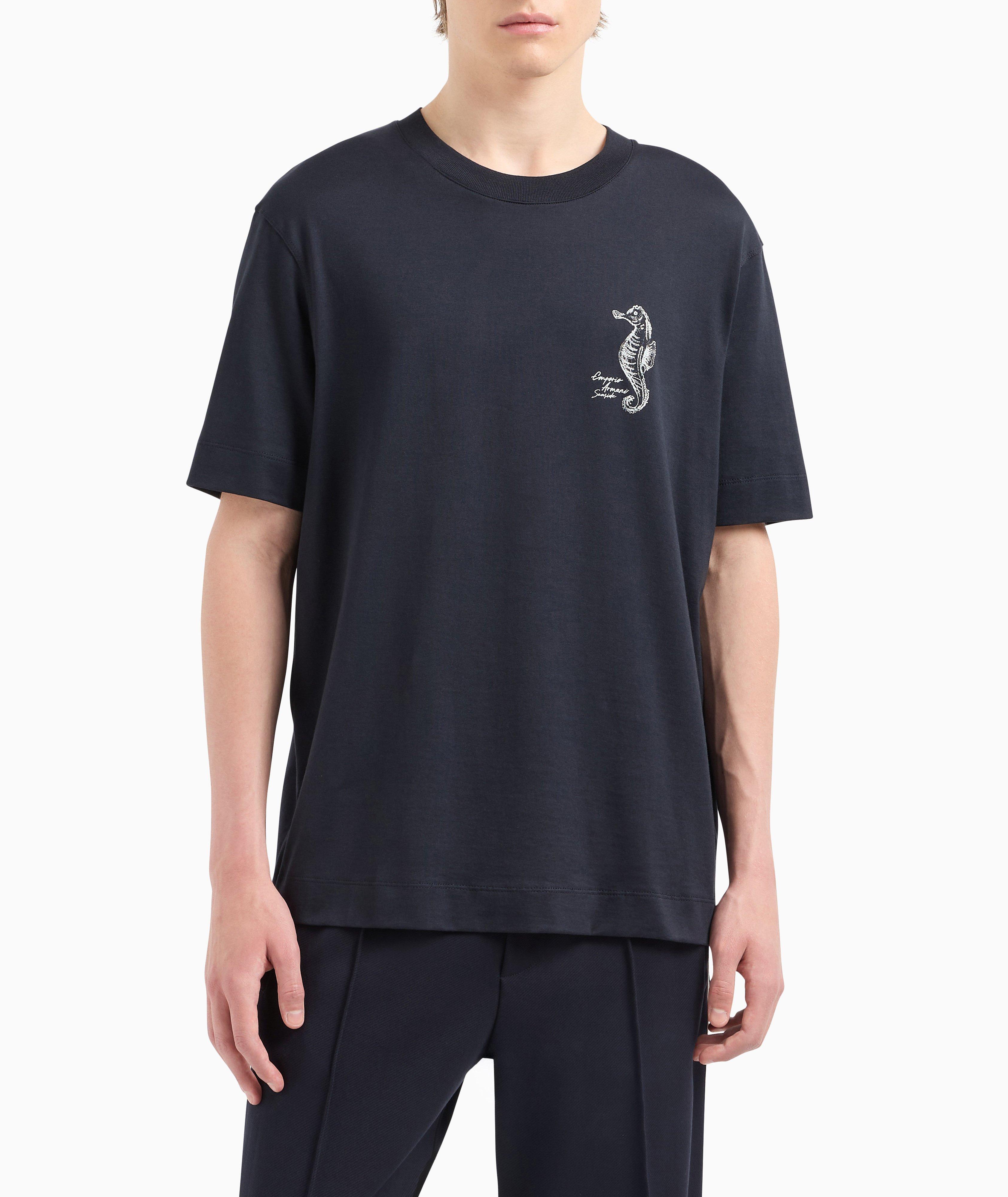 T-shirt en coton avec image d’hippocampe image 1