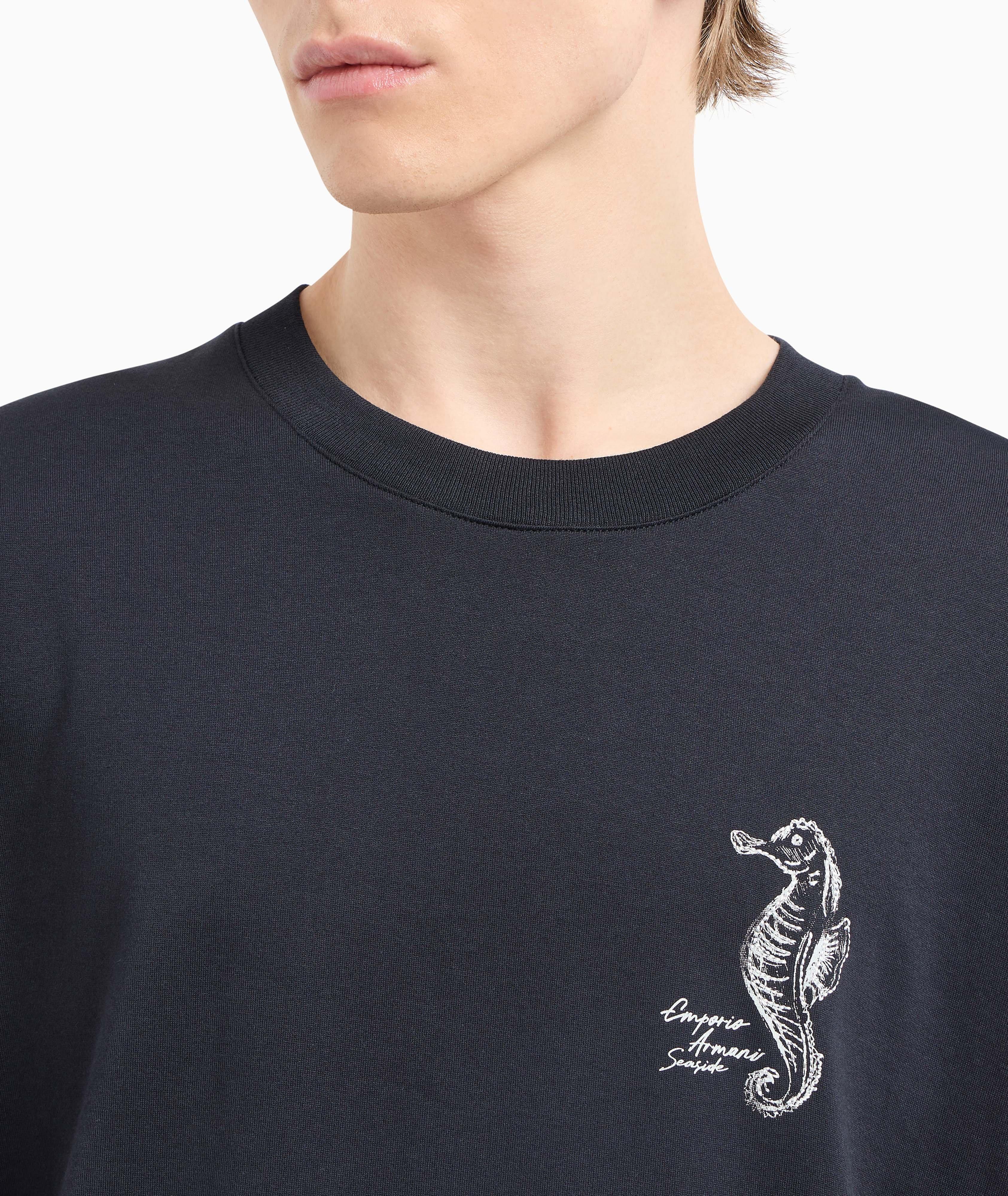 T-shirt en coton avec image d’hippocampe image 3