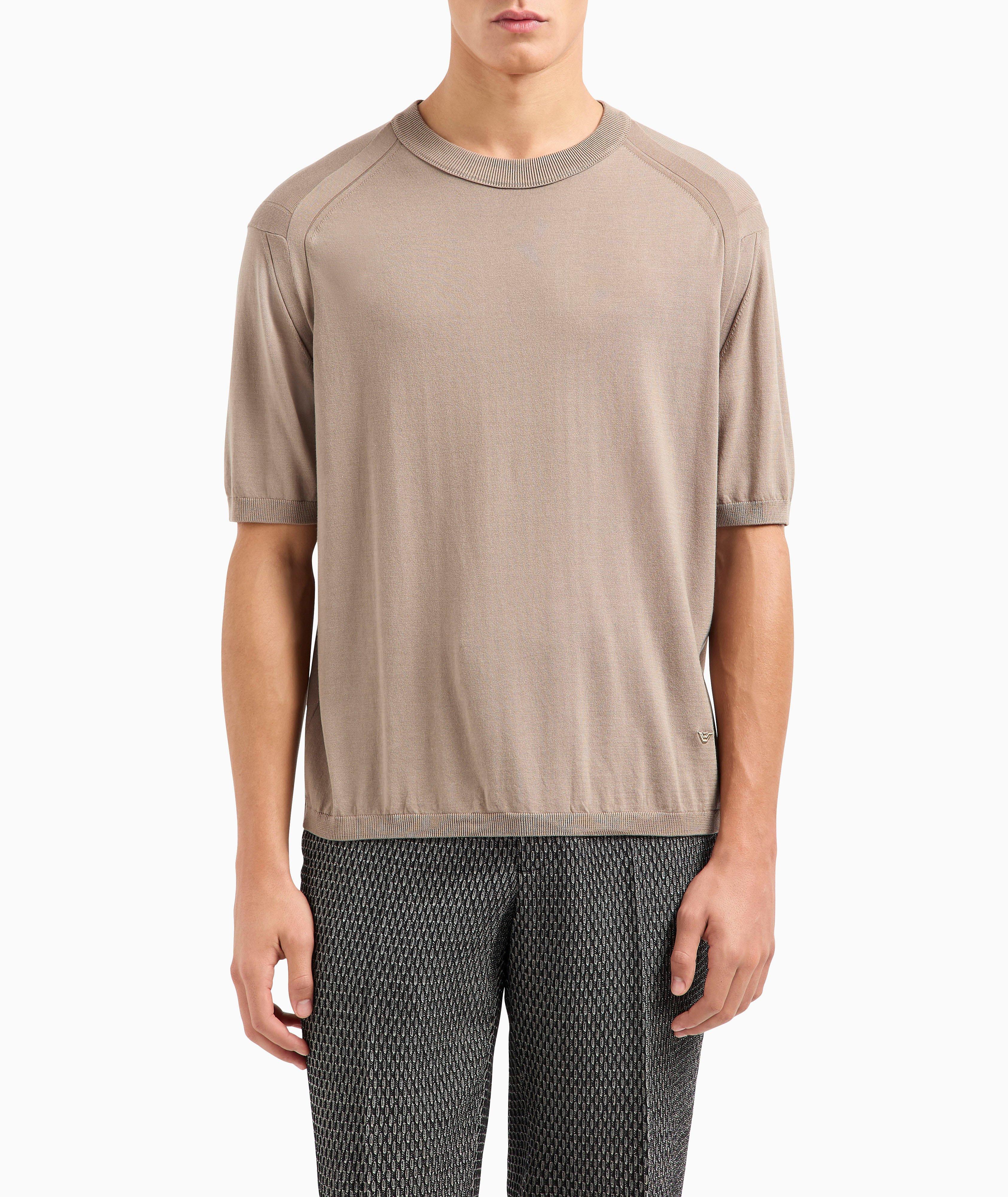 Plain Knit Short-Sleeve Sweater image 1