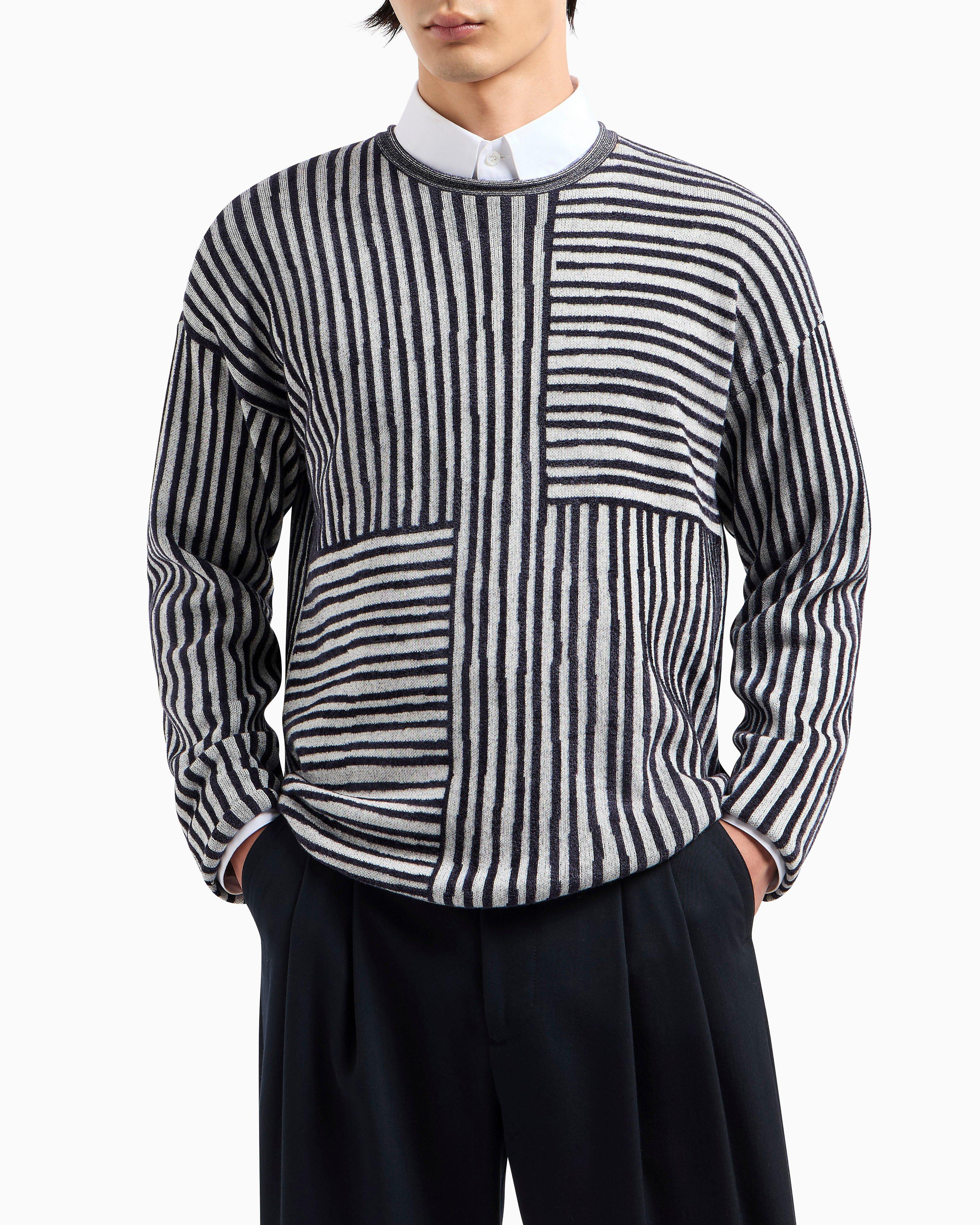 Two-Tone Jacquard Stripe Chenille Sweater image 5