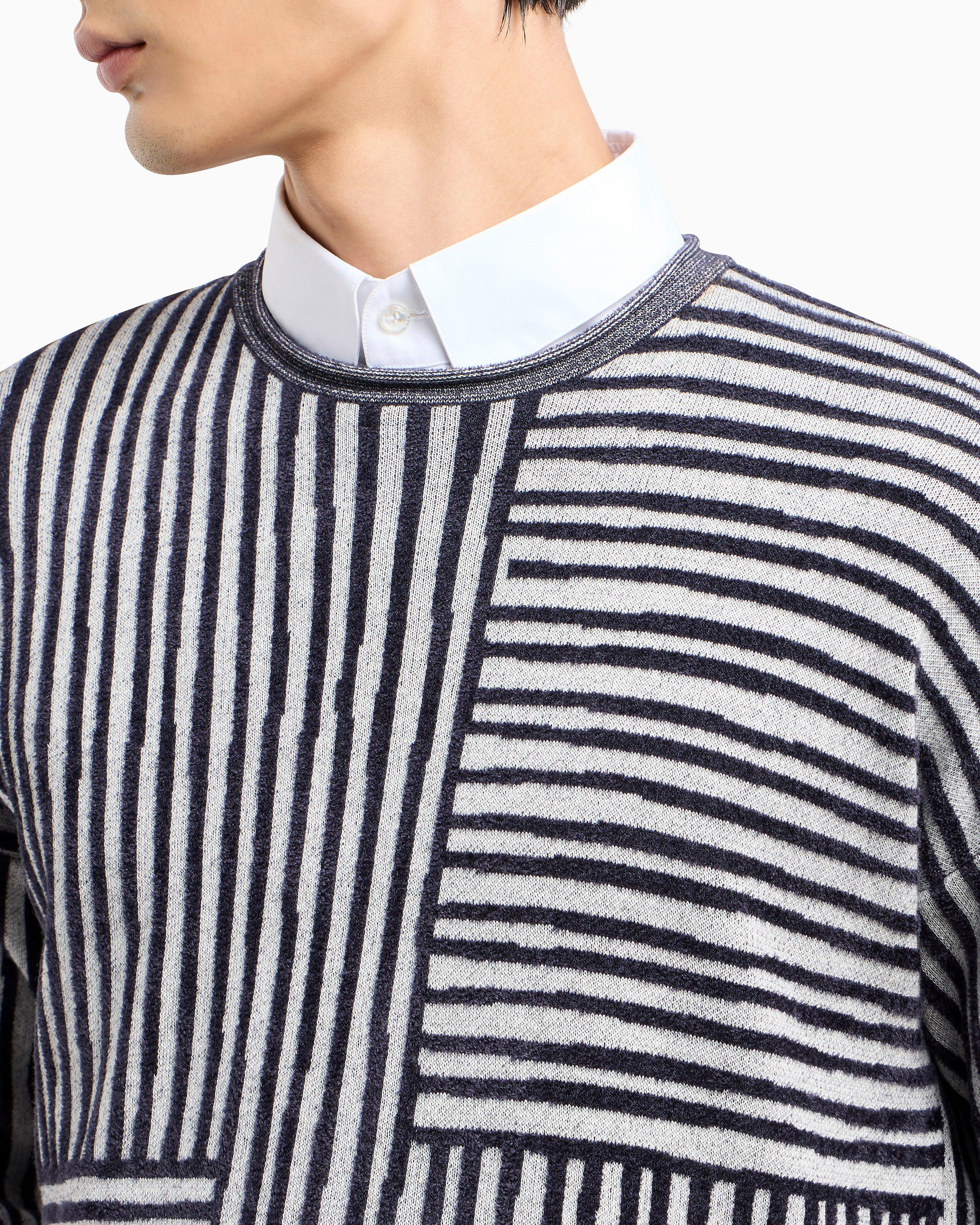 Two-Tone Jacquard Stripe Chenille Sweater image 7