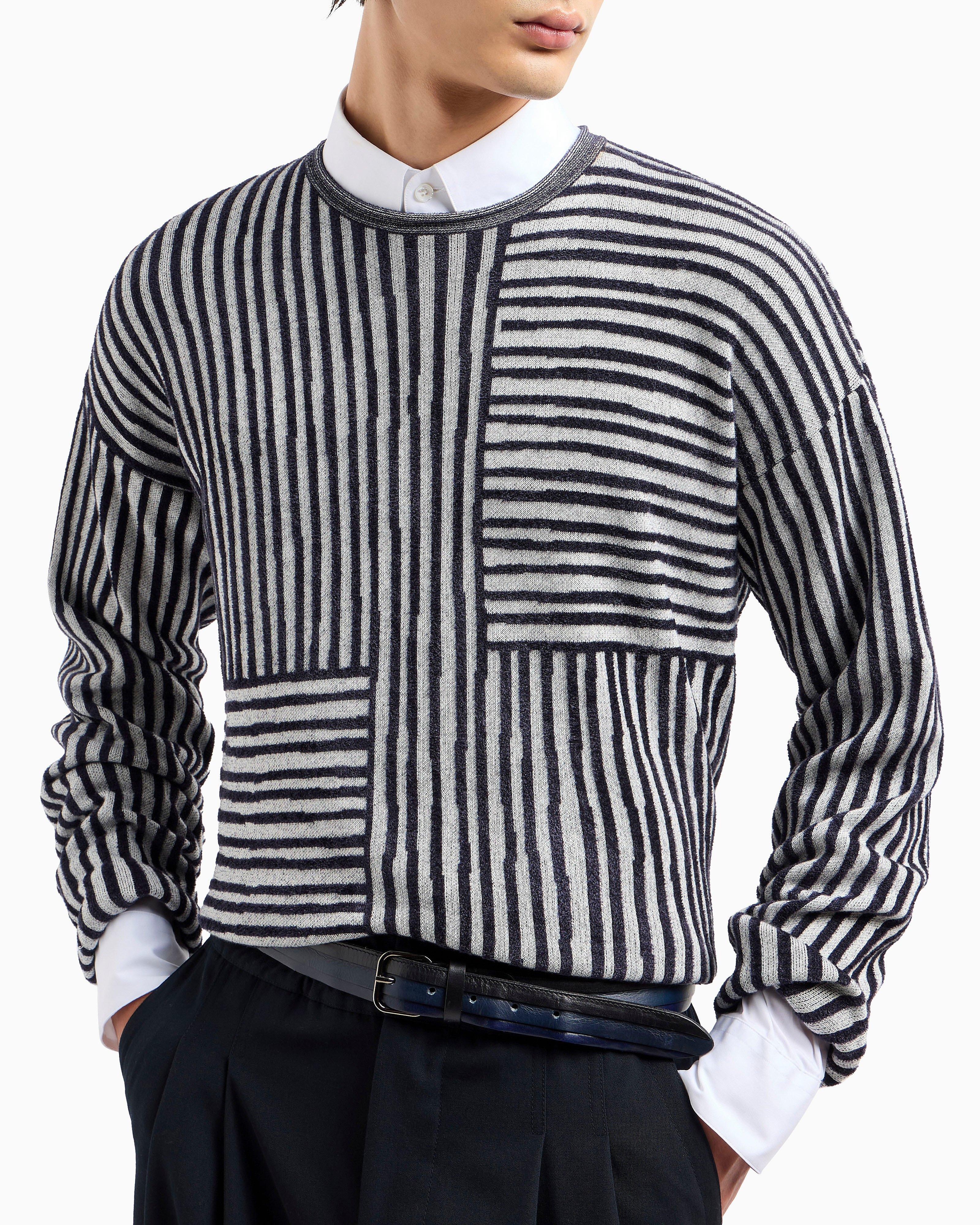 Two-Tone Jacquard Stripe Chenille Sweater image 8