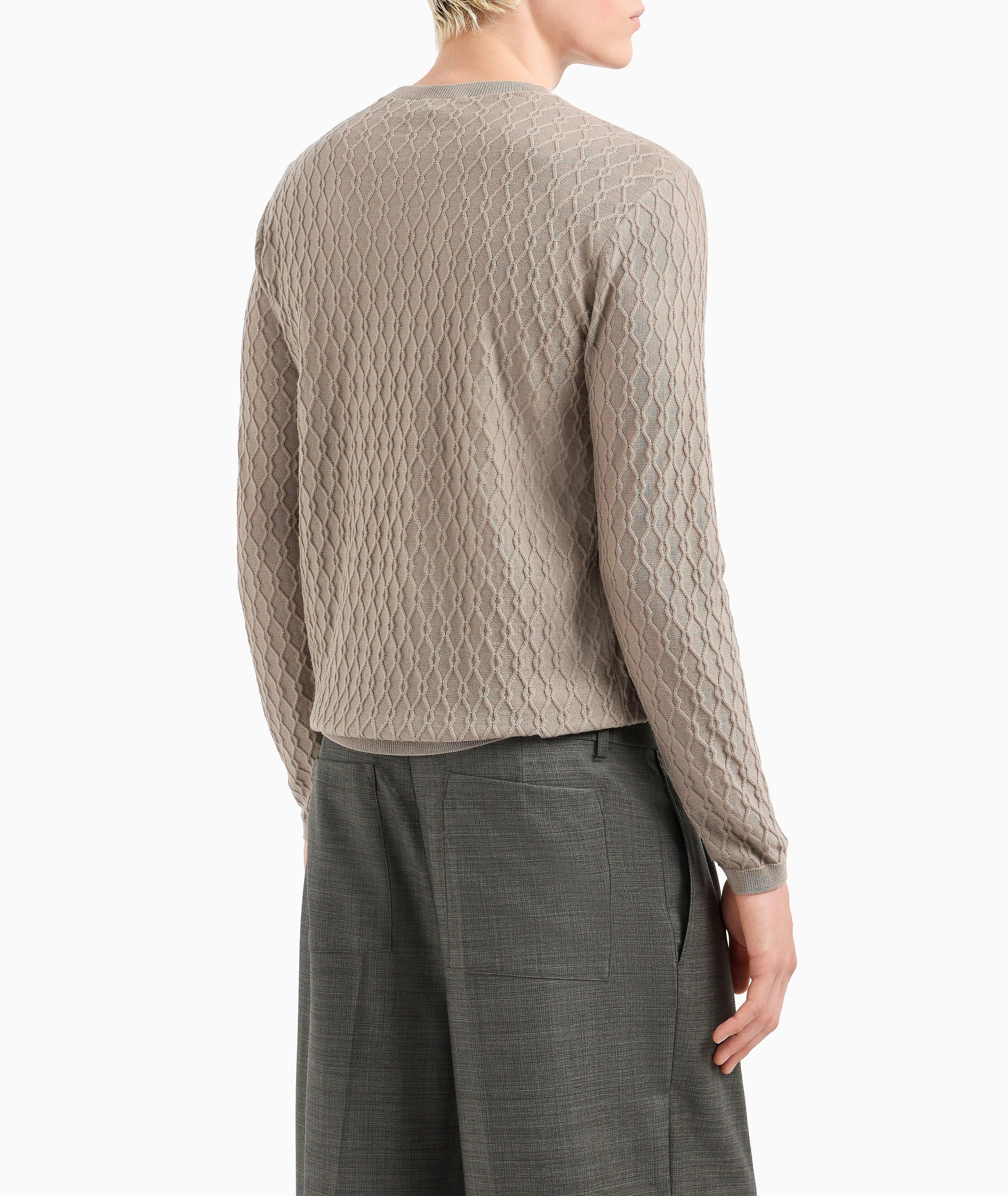 Geometric Virgin Wool Crewneck Sweater image 2