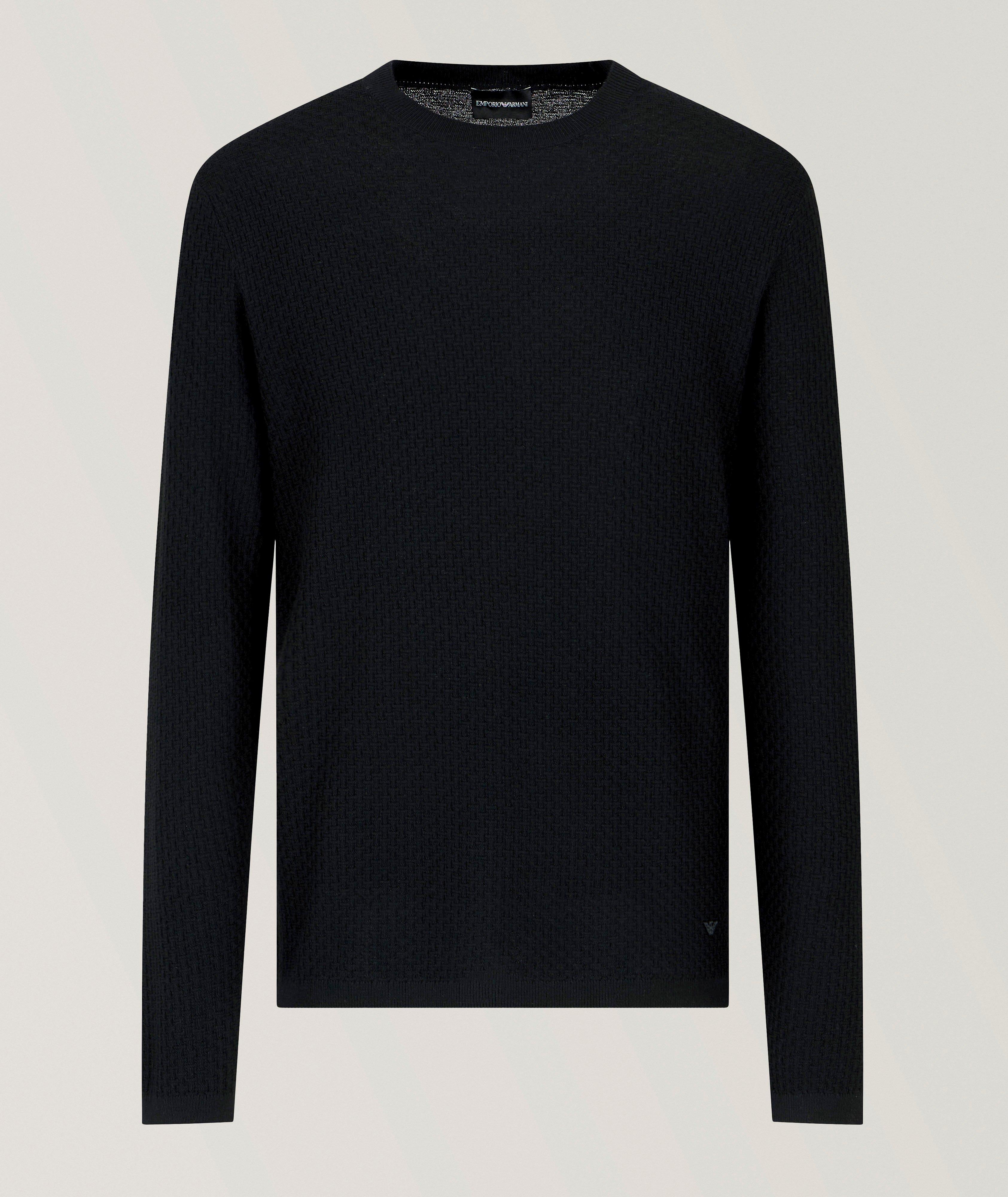 Geometric Virgin Wool Crewneck Sweater image 0