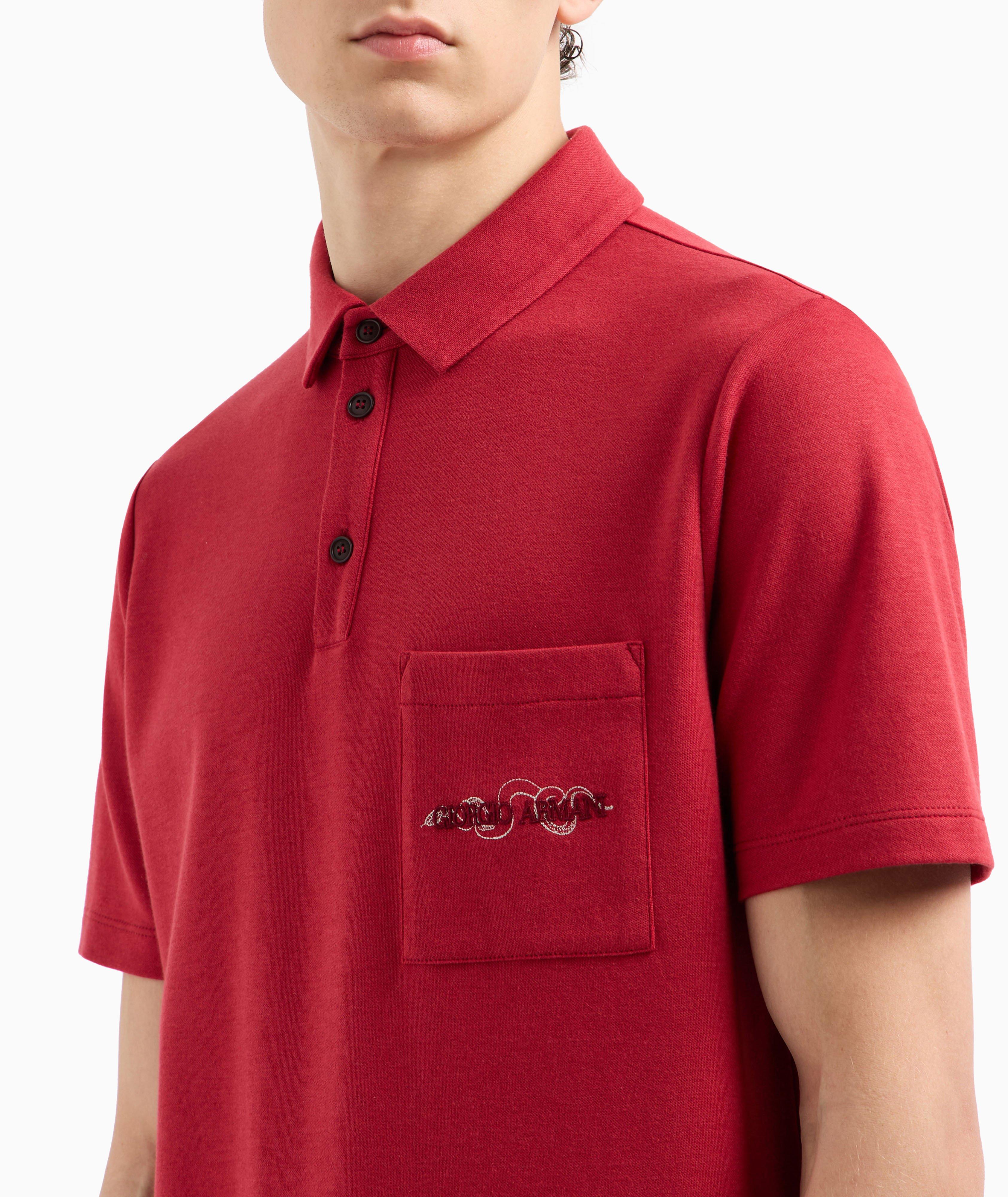 Logo & Snake Cotton-Silk-Cashmere Polo image 2