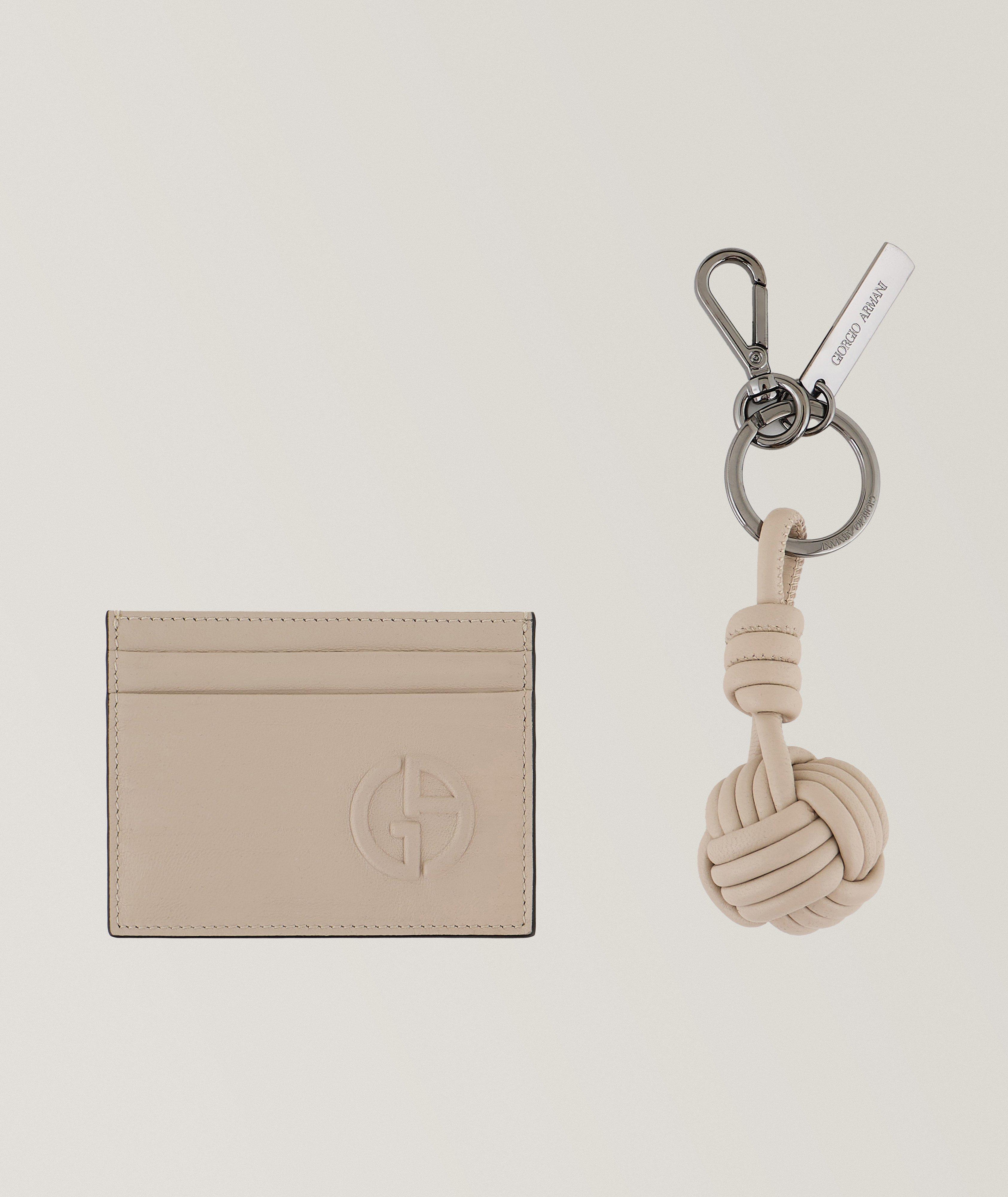 Two-Piece Leather Cardholder & Keyring Set image 0