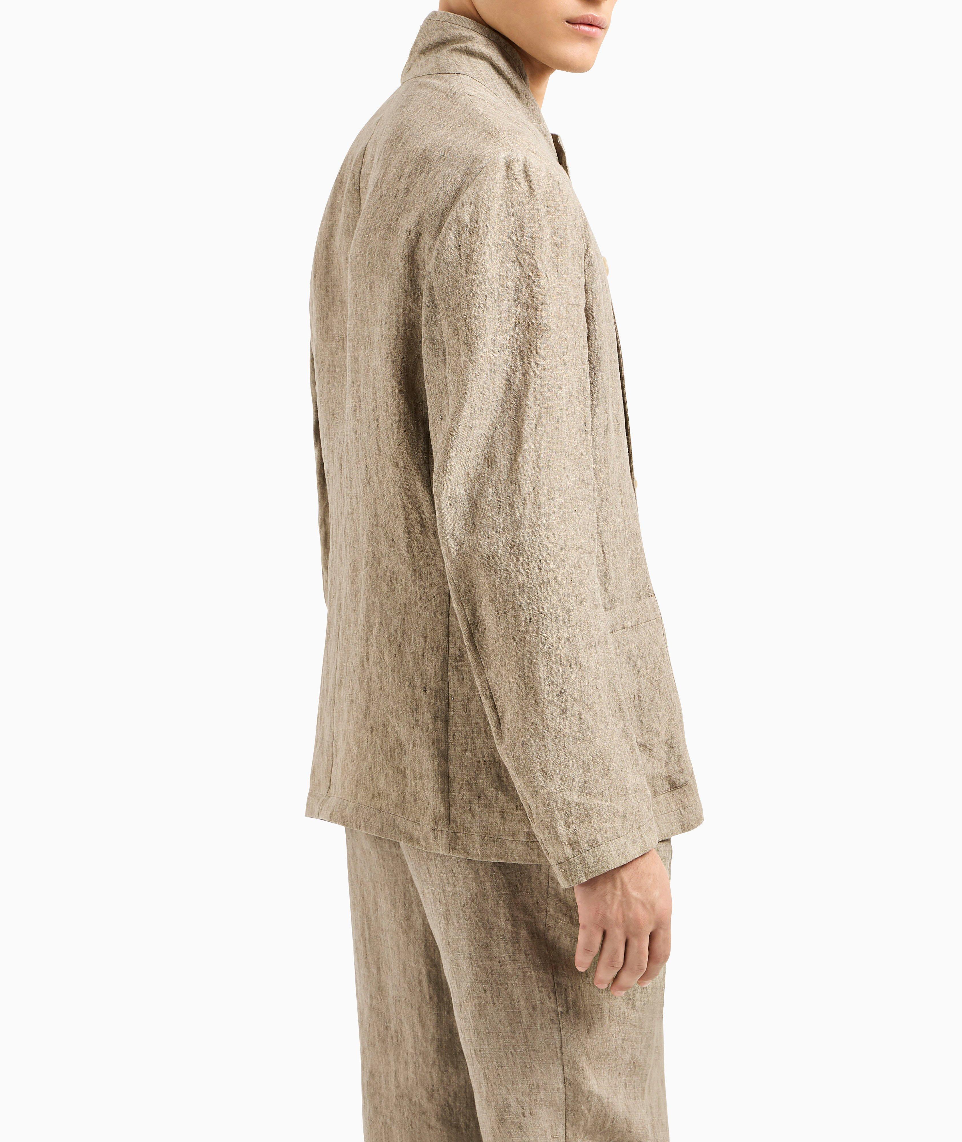 Guru-Collar Asymmetric Linen Jacket image 2