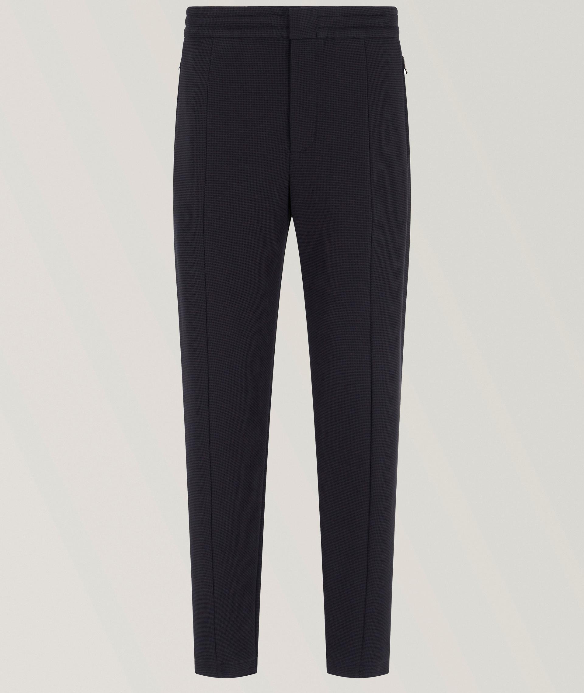 Pantalon sport en mélange de coton texturé, collection Travel Essentials image 0