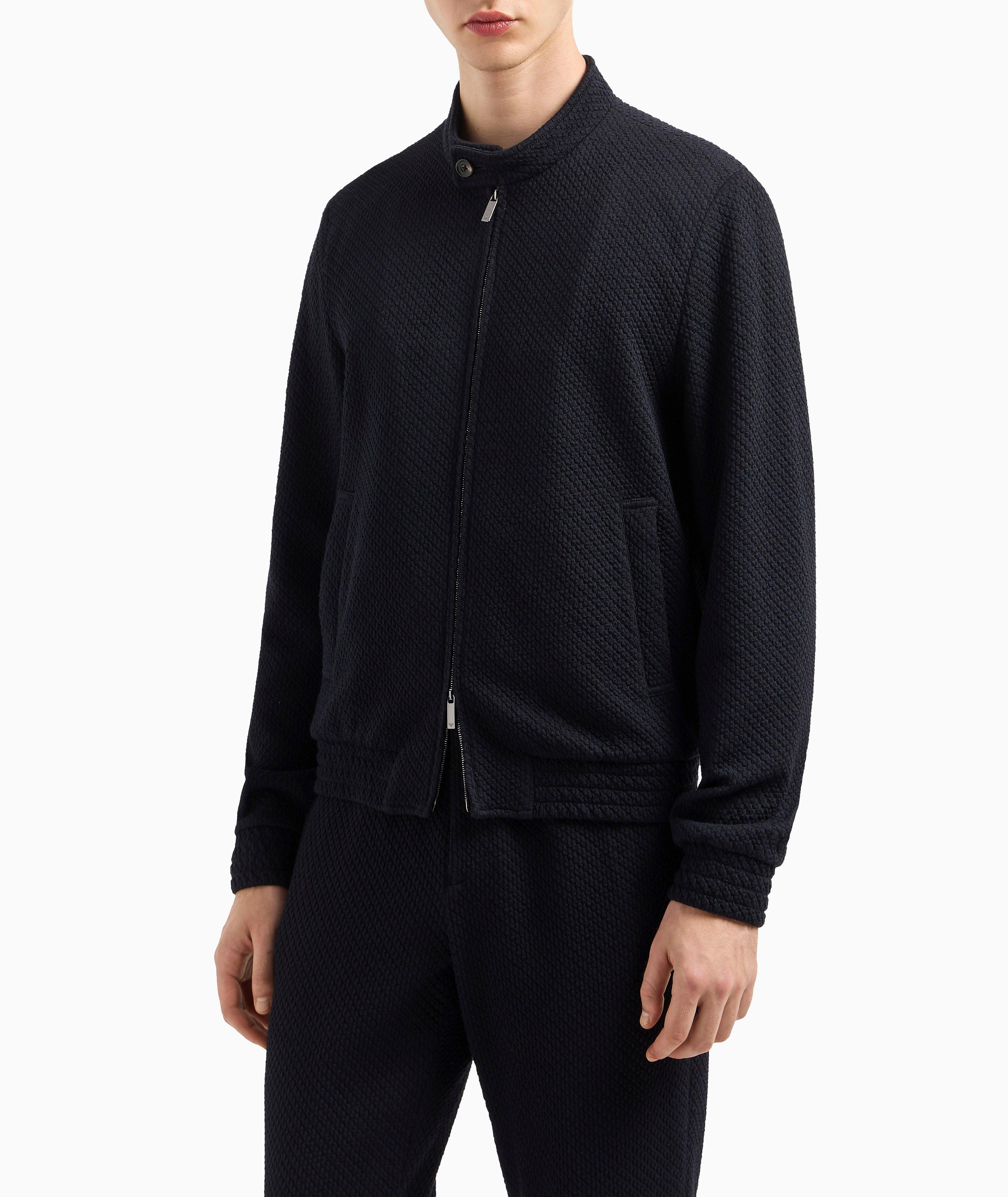 3D Jacquard Zip-Up Blouson Jacket  image 1
