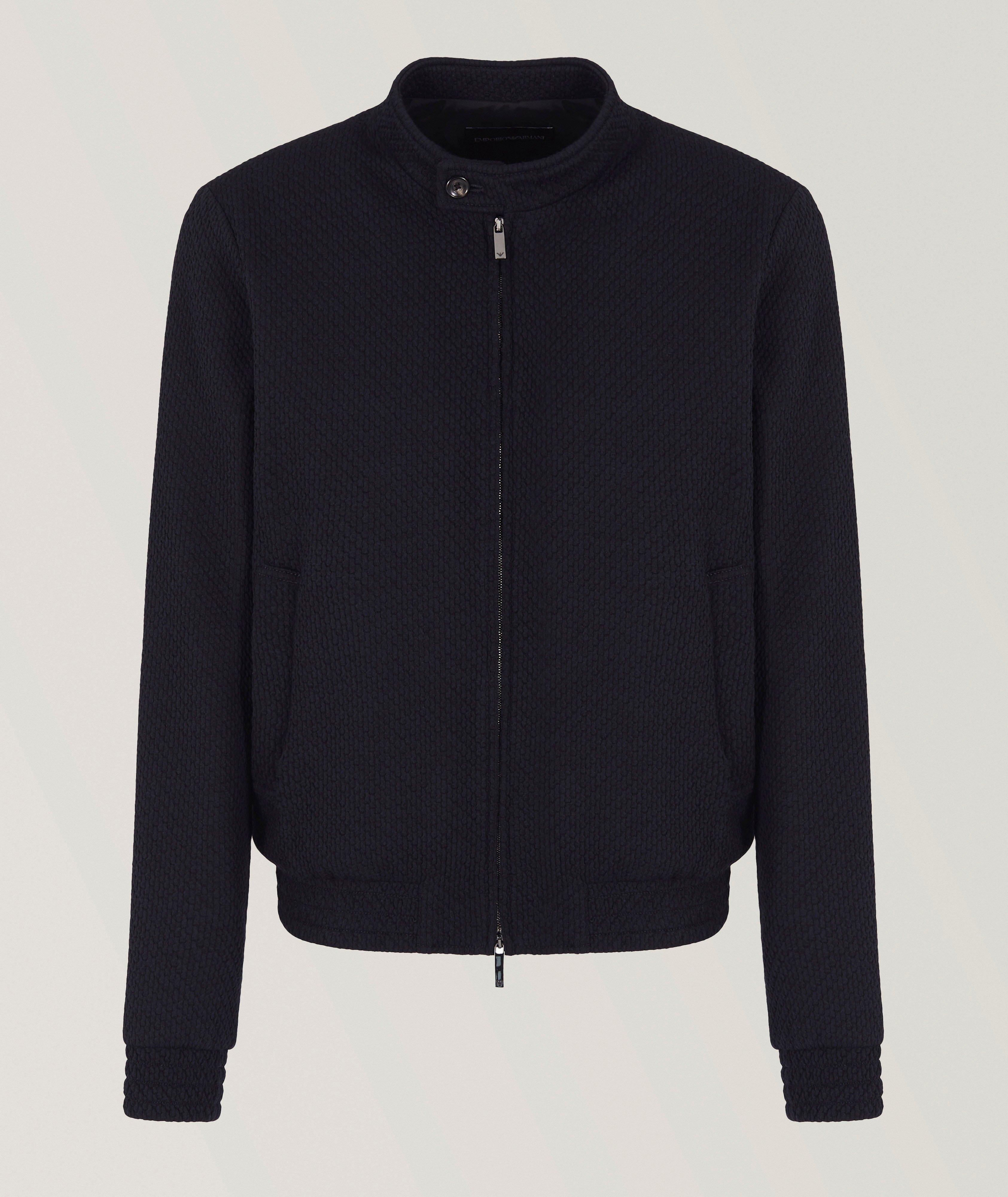 3D Jacquard Zip-Up Blouson Jacket  image 0
