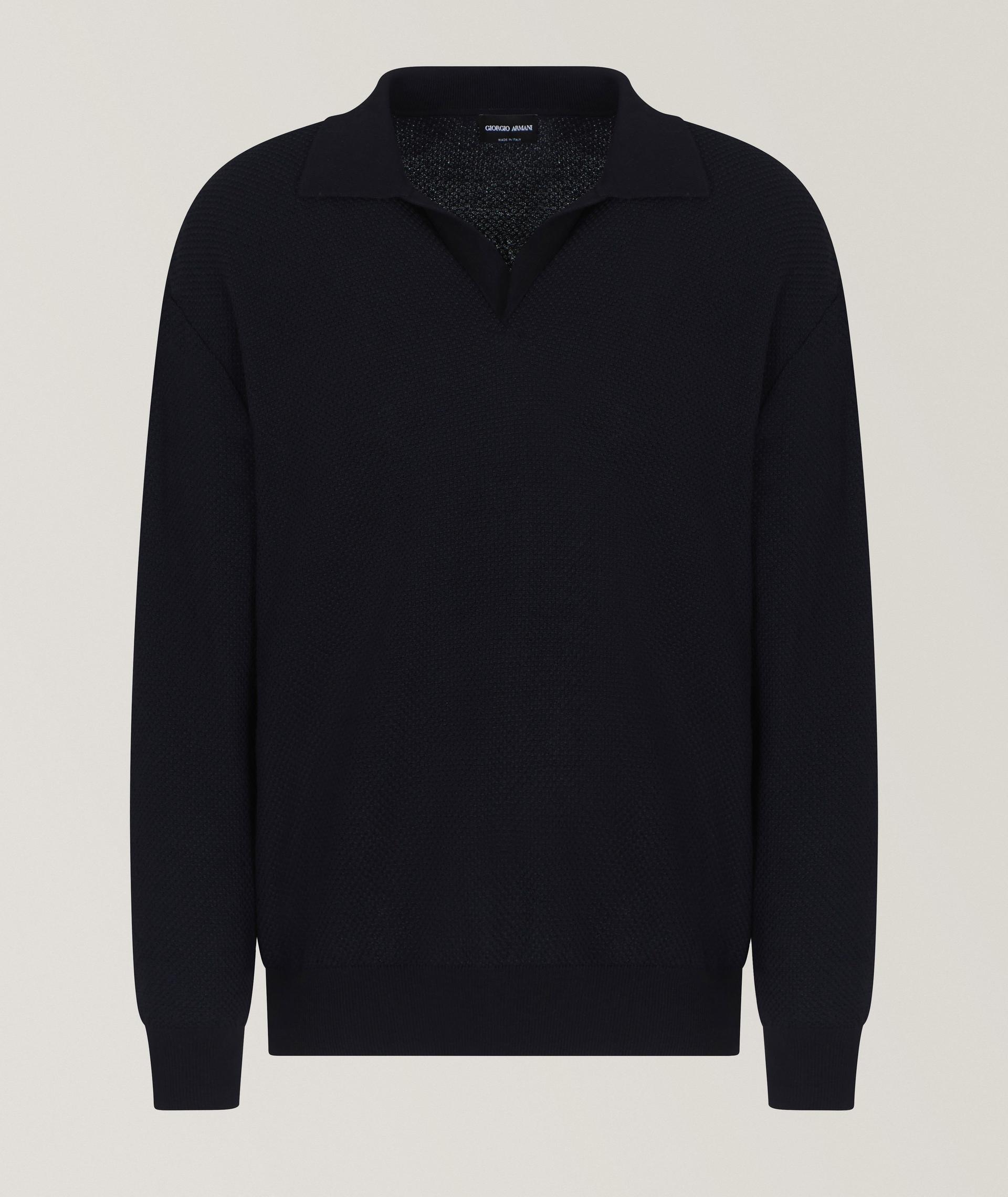 Micro-Jacquard Virgin Wool-Blend Sweater image 0