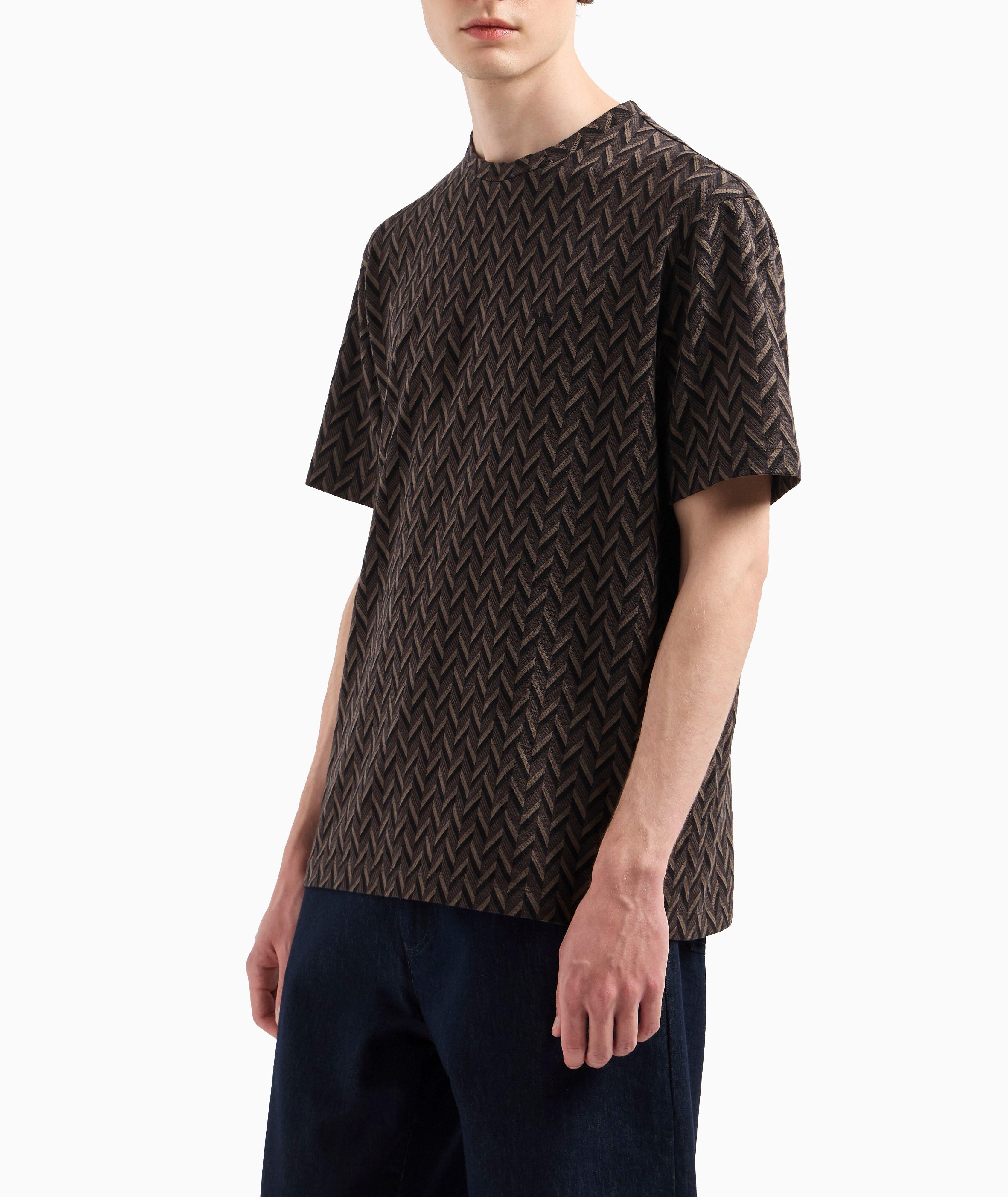 Jacquard Cotton Crewneck T-Shirt image 1