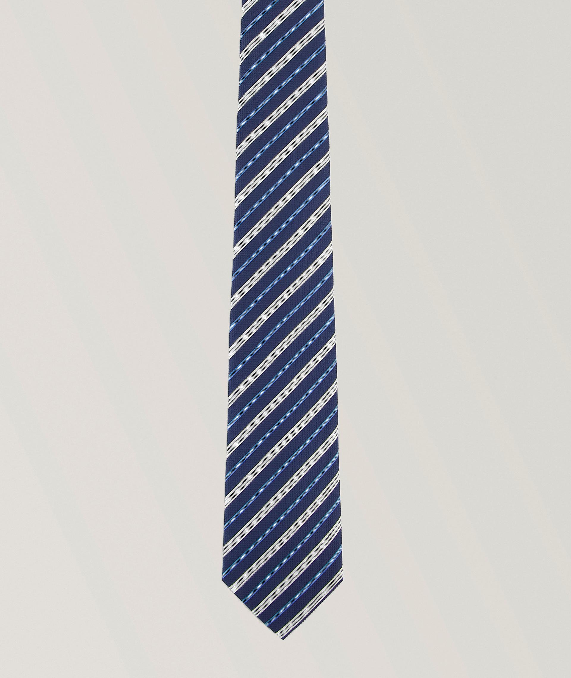  Stripe Jacquard Silk Tie image 0