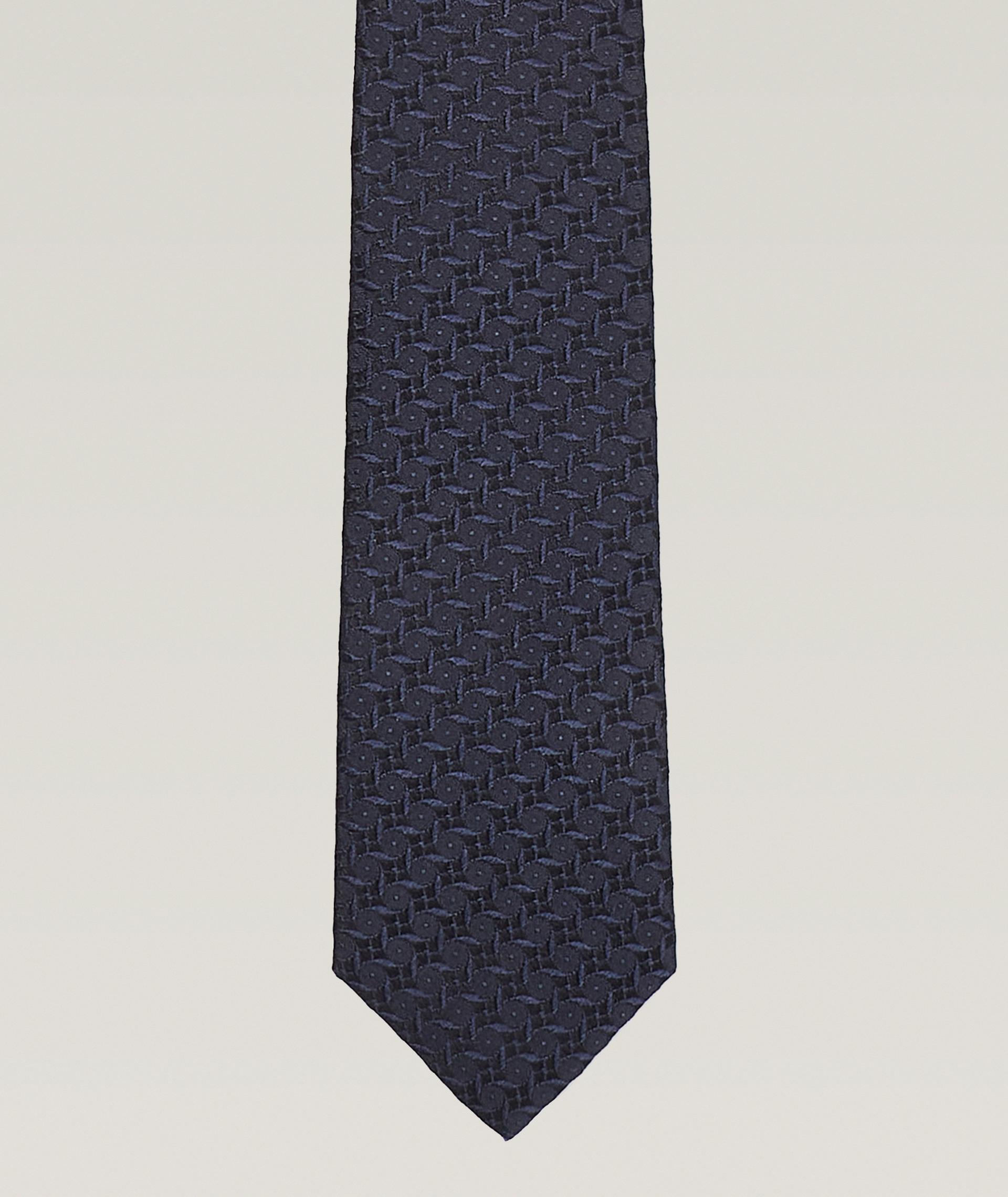 Jacquard Micro-Motif Silk Tie image 0