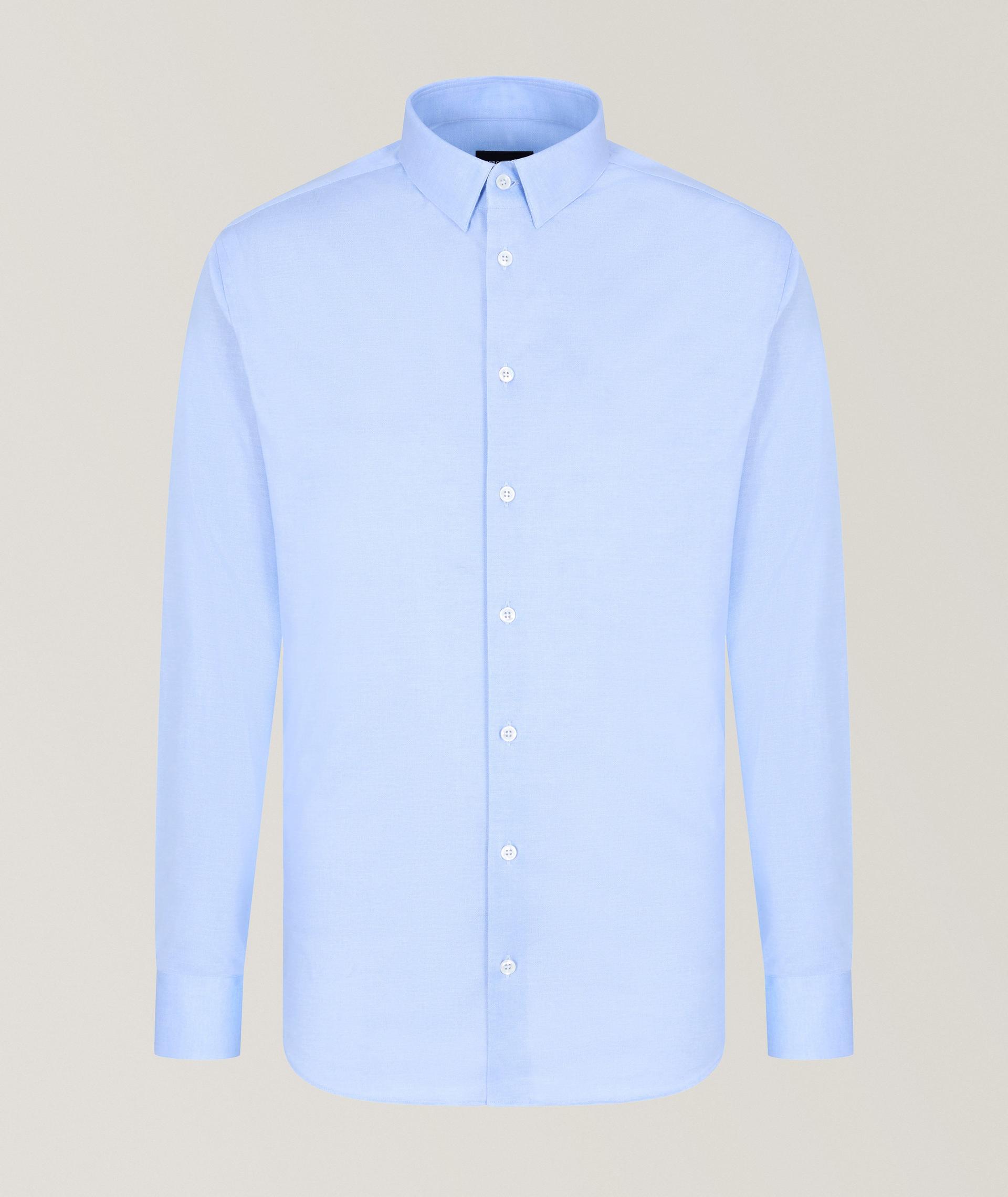 Slim-Fit Cotton Jersey Dress Shirt image 0