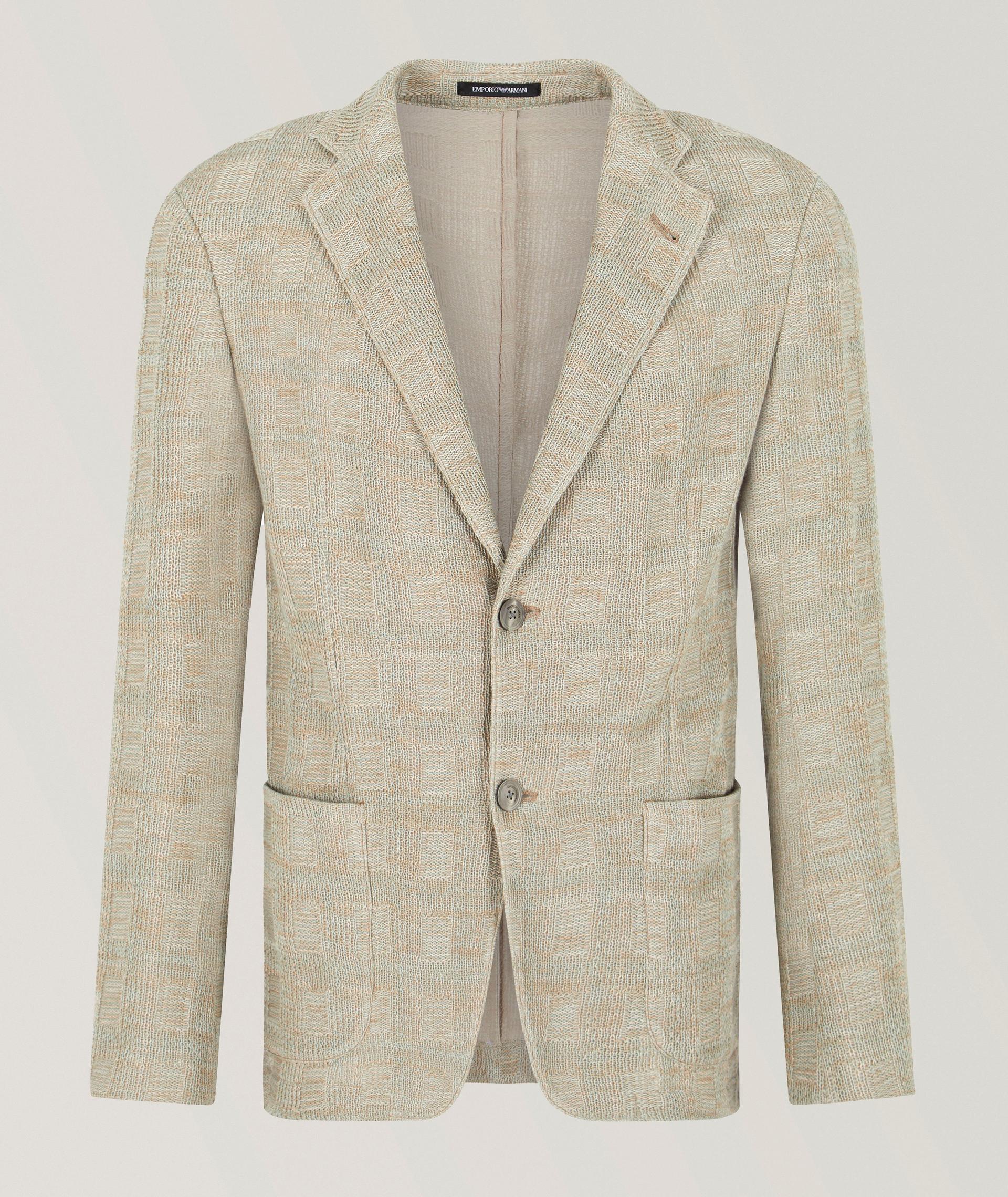 Check Cotton Knit Sport Jacket image 0
