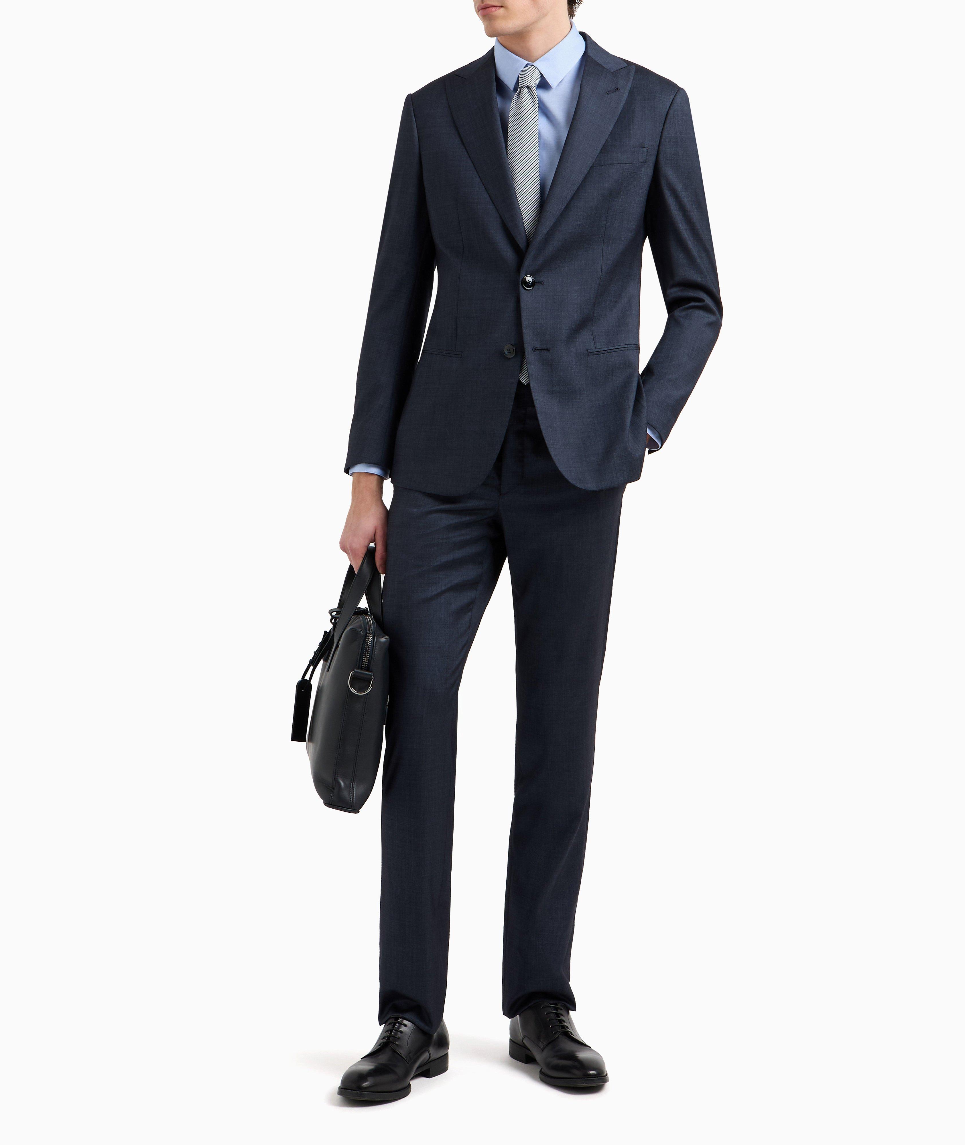 Soho Wool-Silk Chambray-Effect Suit  image 4