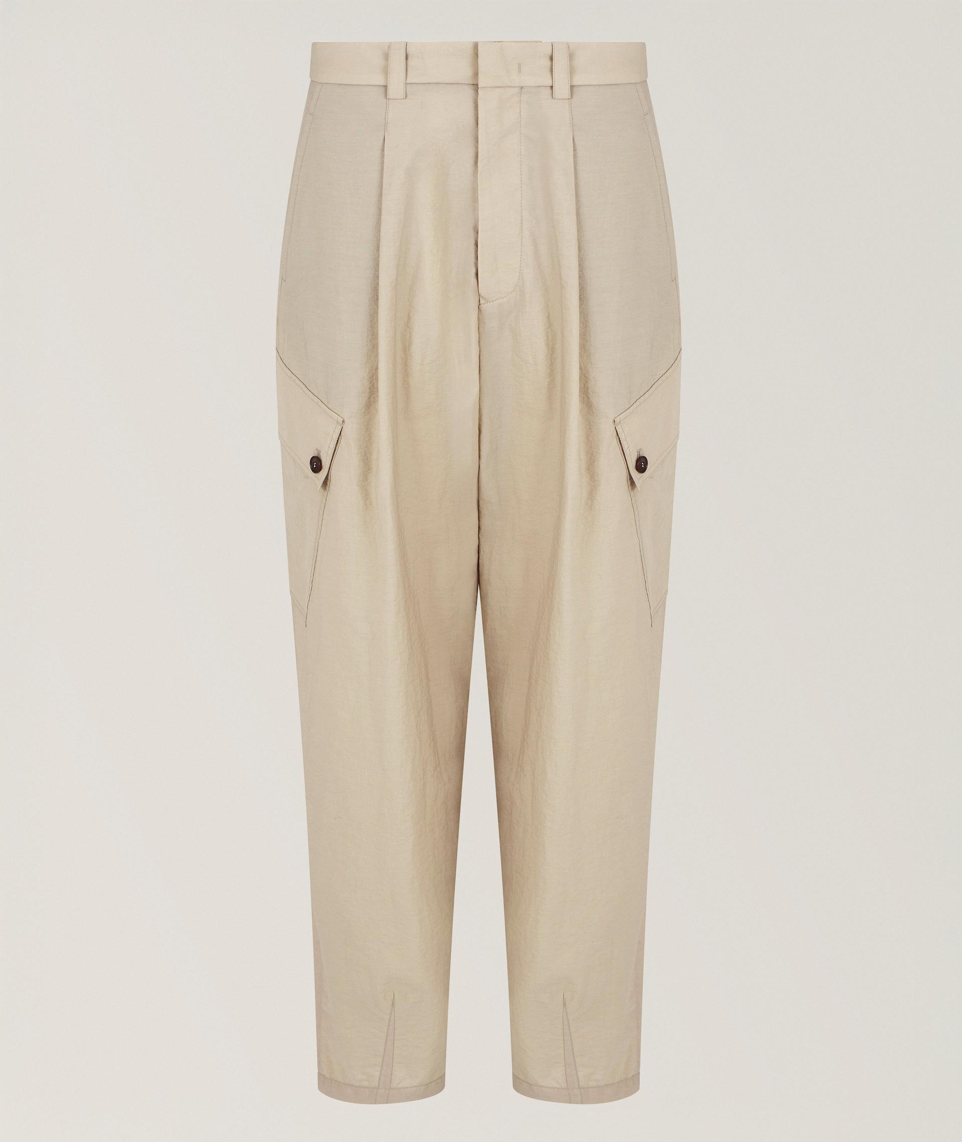 Pleated Cotton-Canvas Cargo Pants image 0