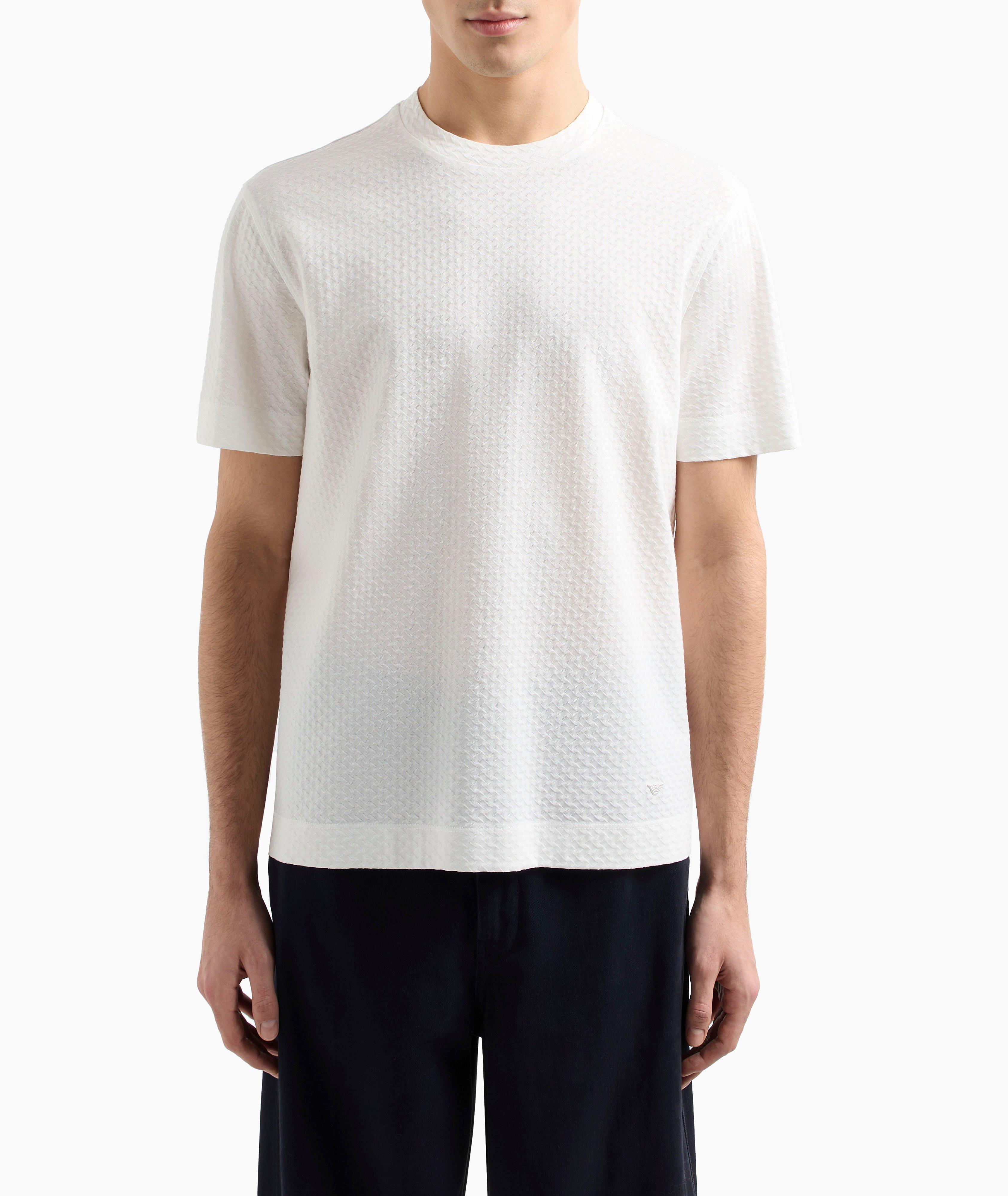 Textured Jacquard Cotton Jersey T-Shirt  image 1