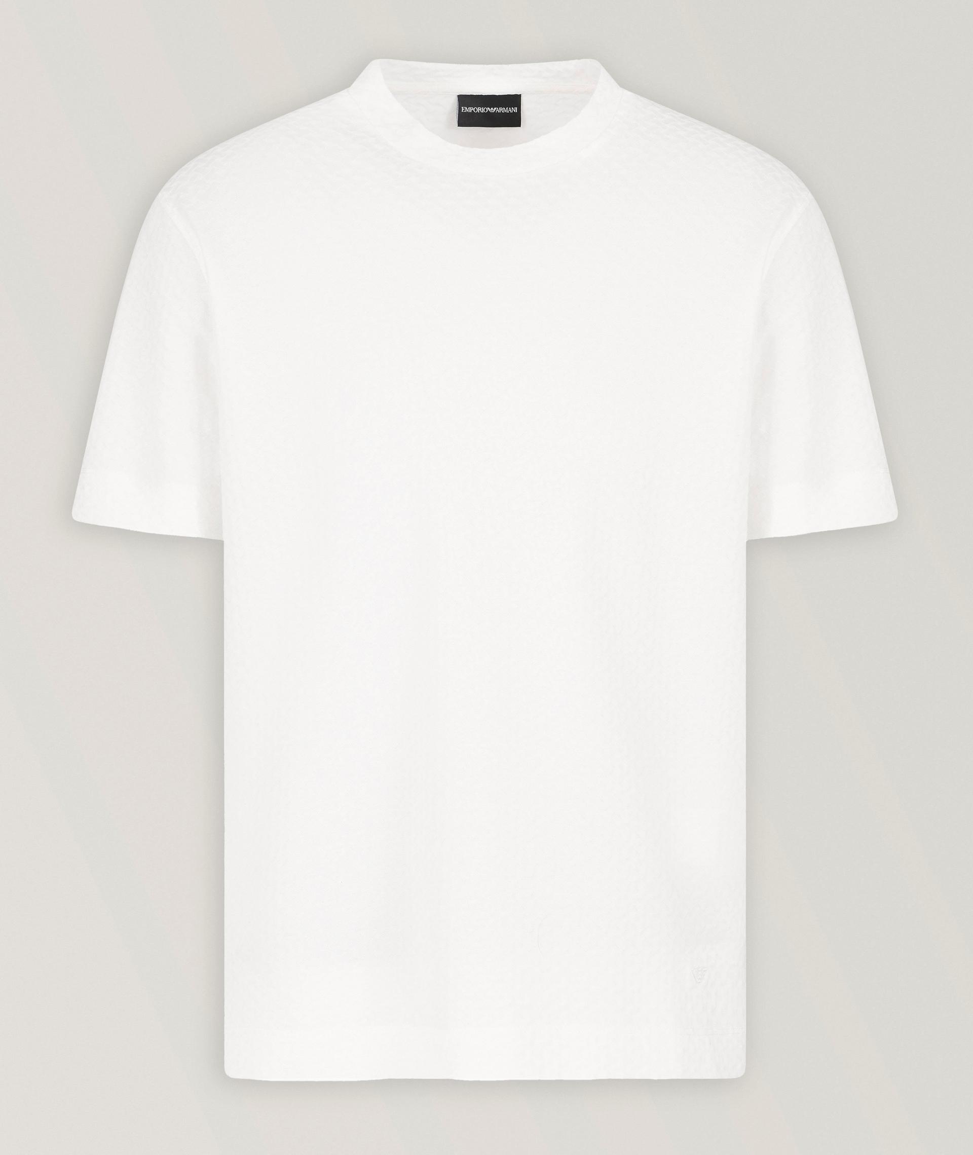 Textured Jacquard Cotton Jersey T-Shirt  image 0