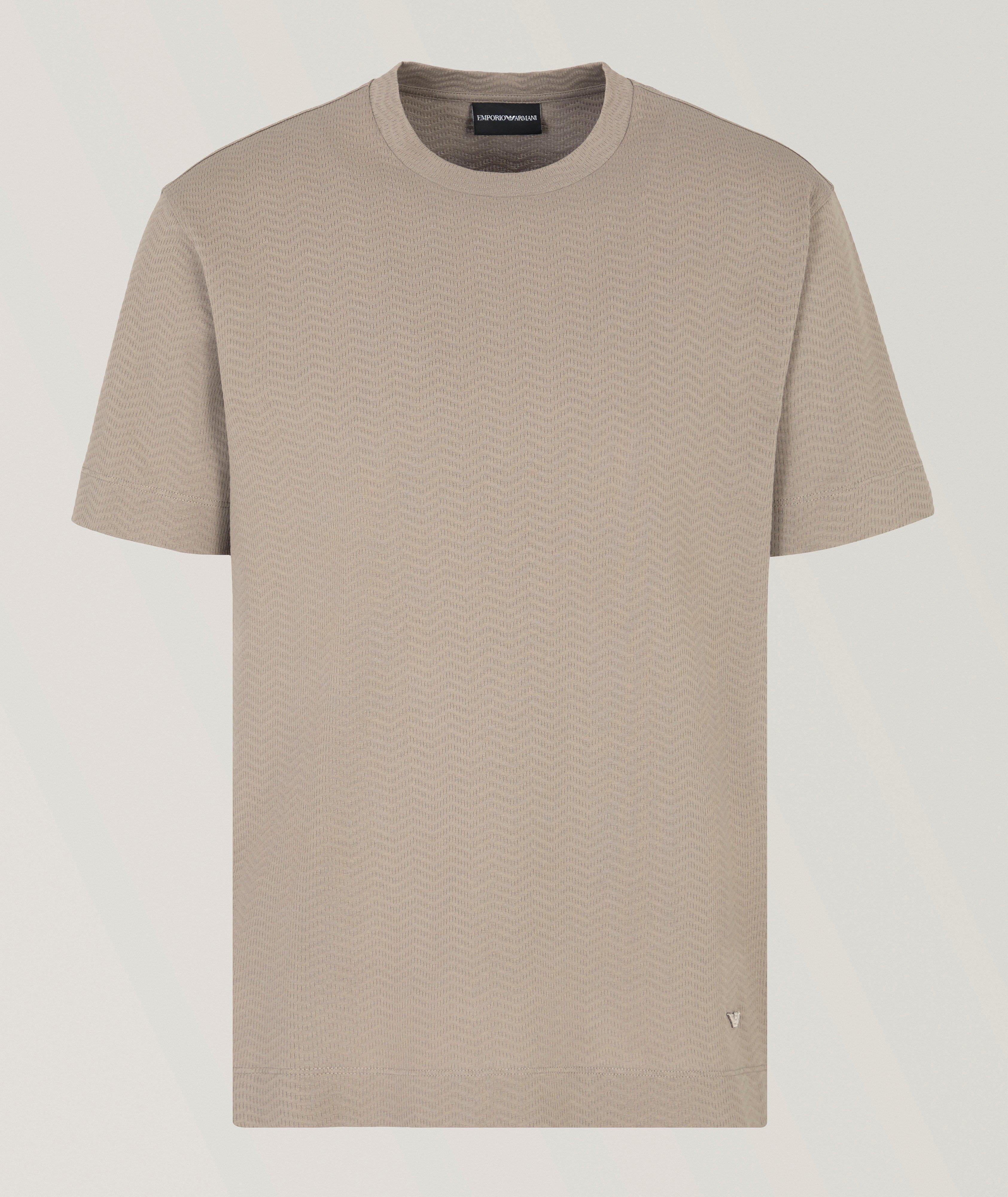 Textured Jacquard Cotton Jersey T-Shirt  image 0