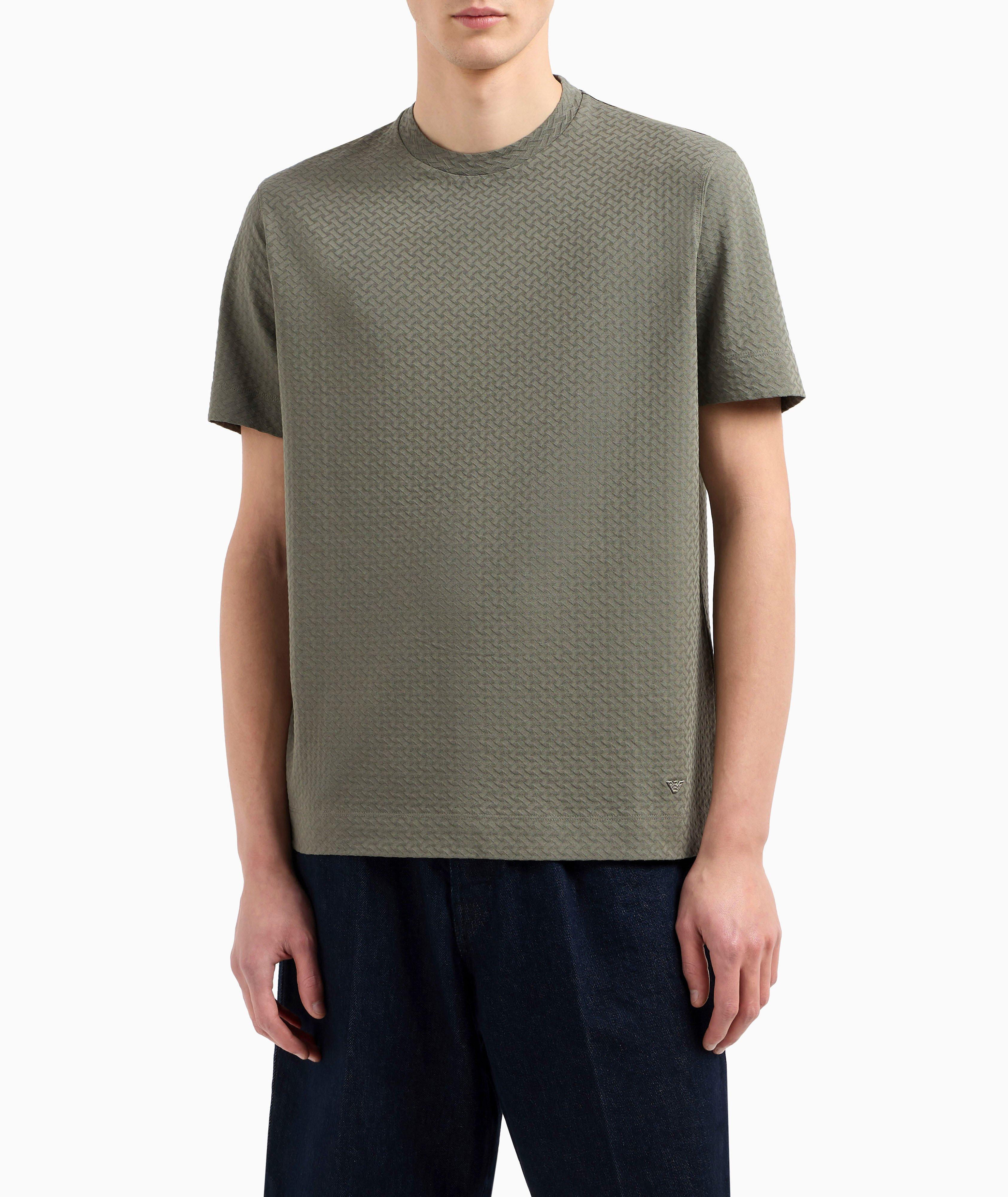 Textured Jacquard Cotton Jersey T-Shirt  image 1