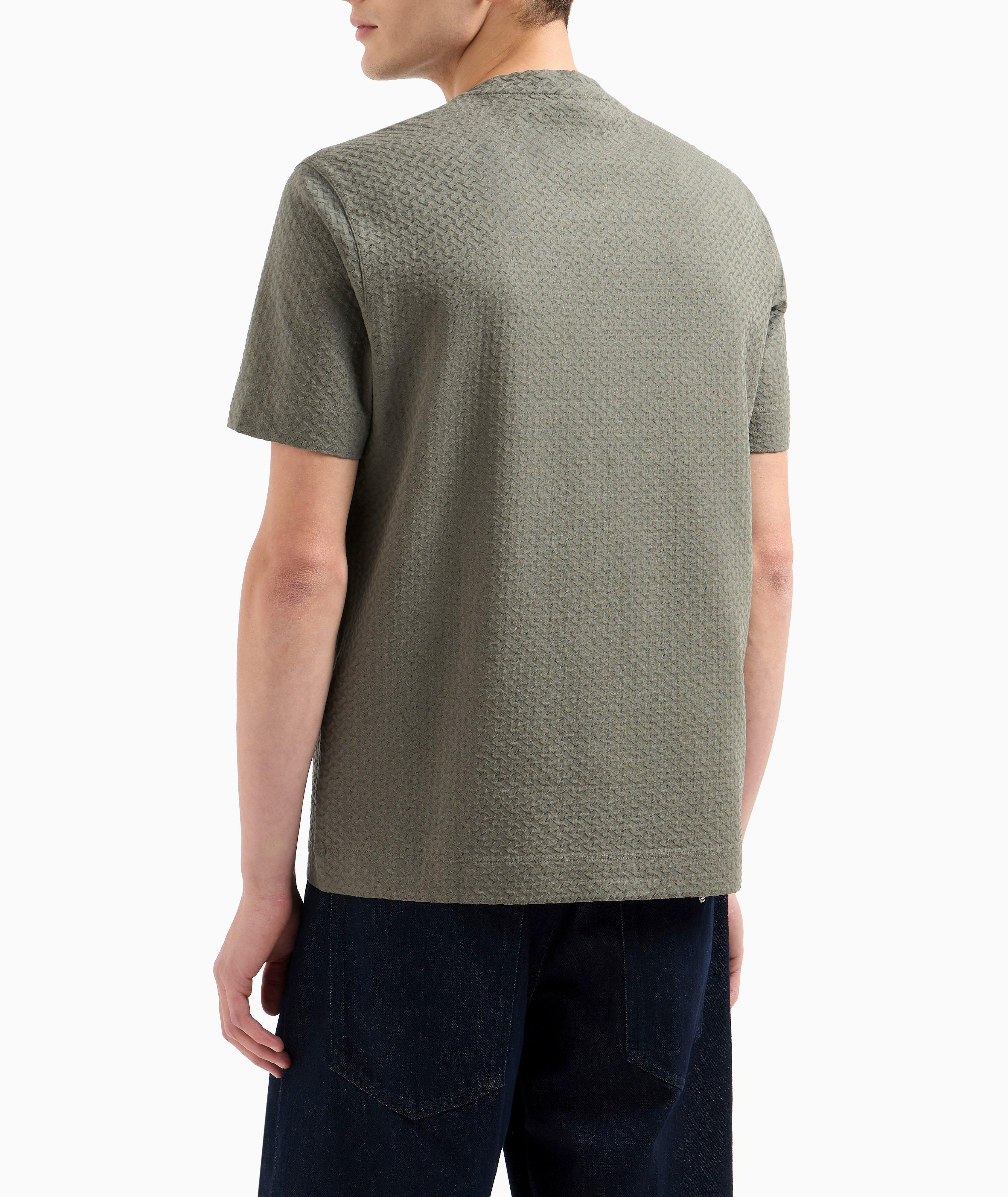 Textured Jacquard Cotton Jersey T-Shirt  image 2