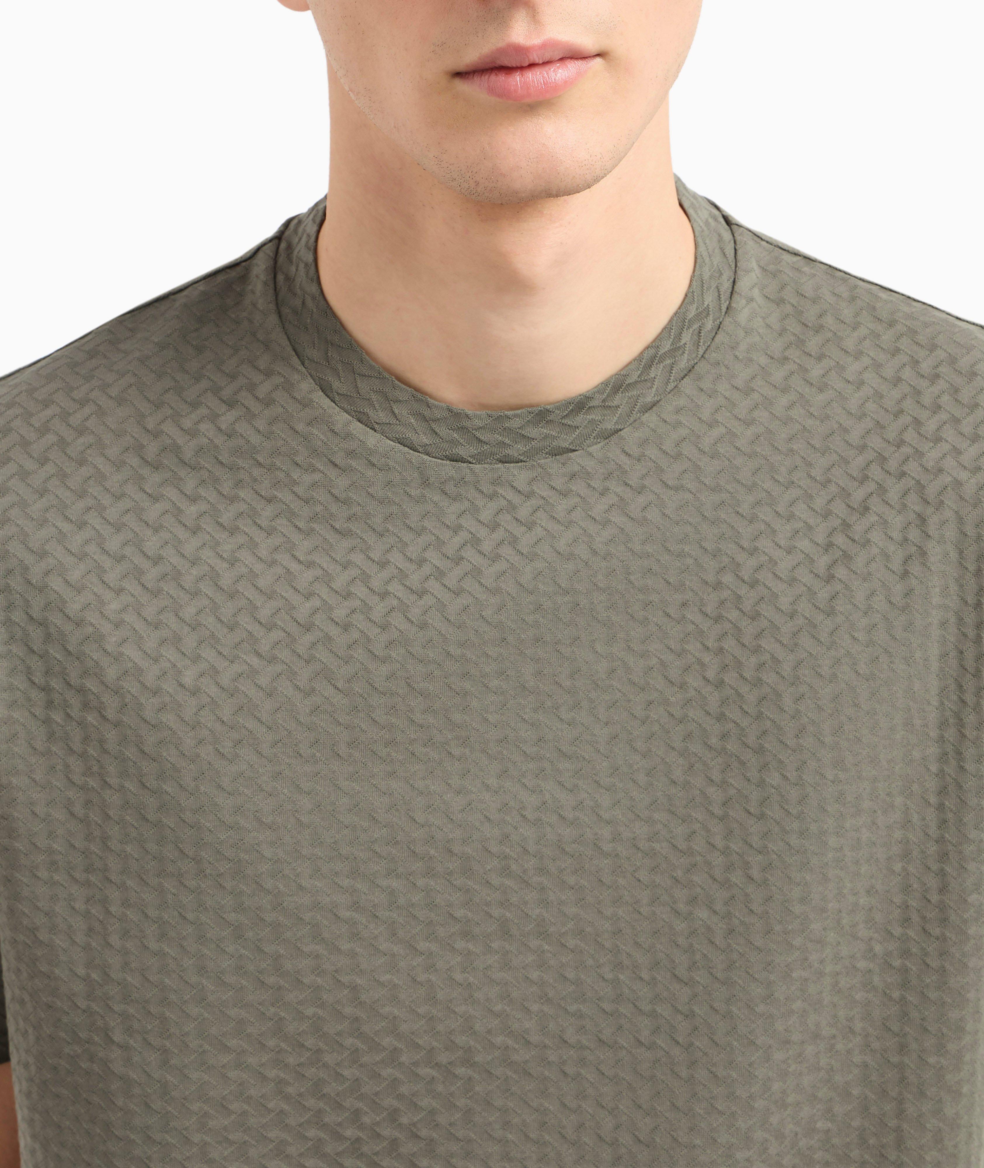 Textured Jacquard Cotton Jersey T-Shirt  image 3