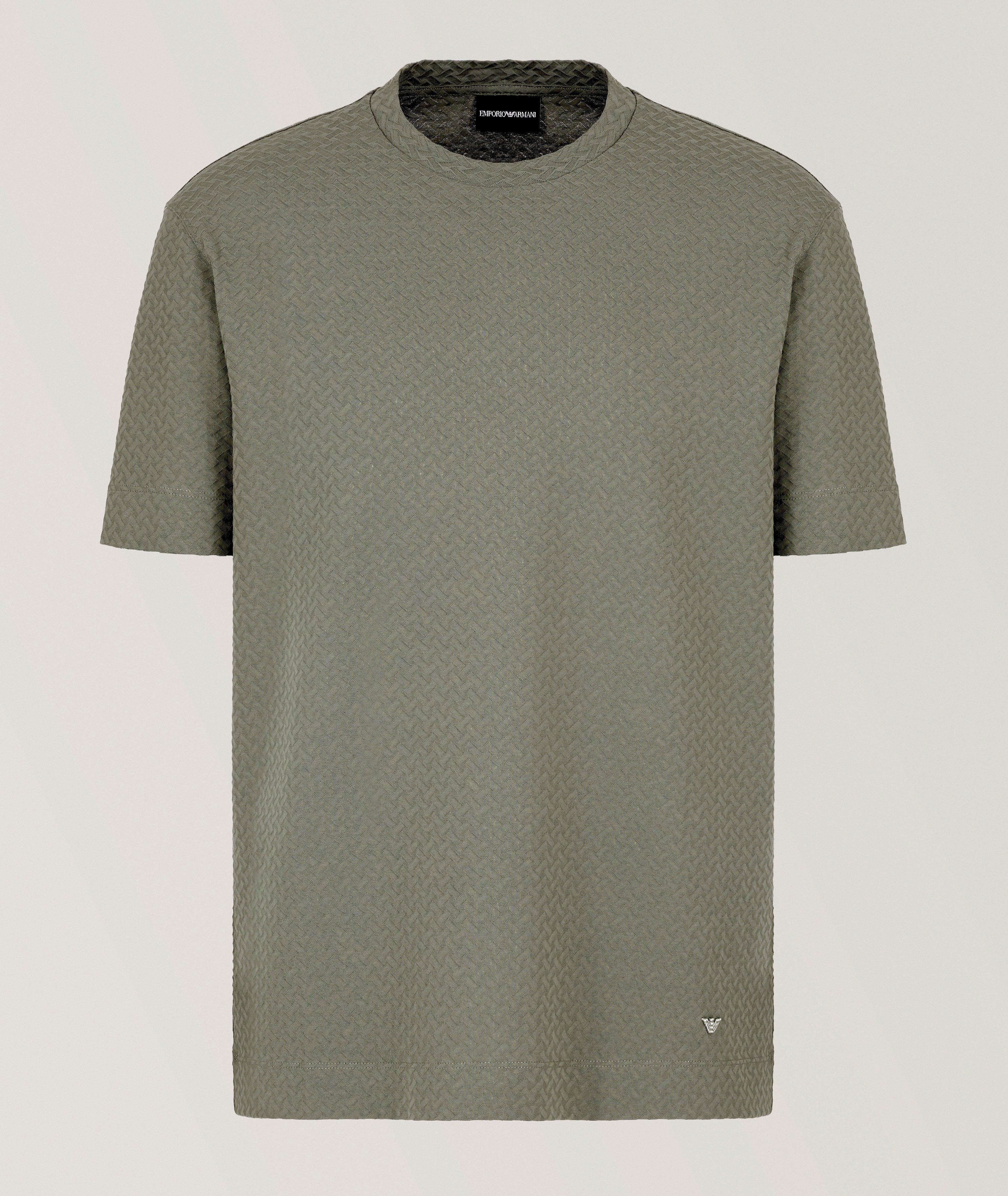 Textured Jacquard Cotton Jersey T-Shirt  image 0