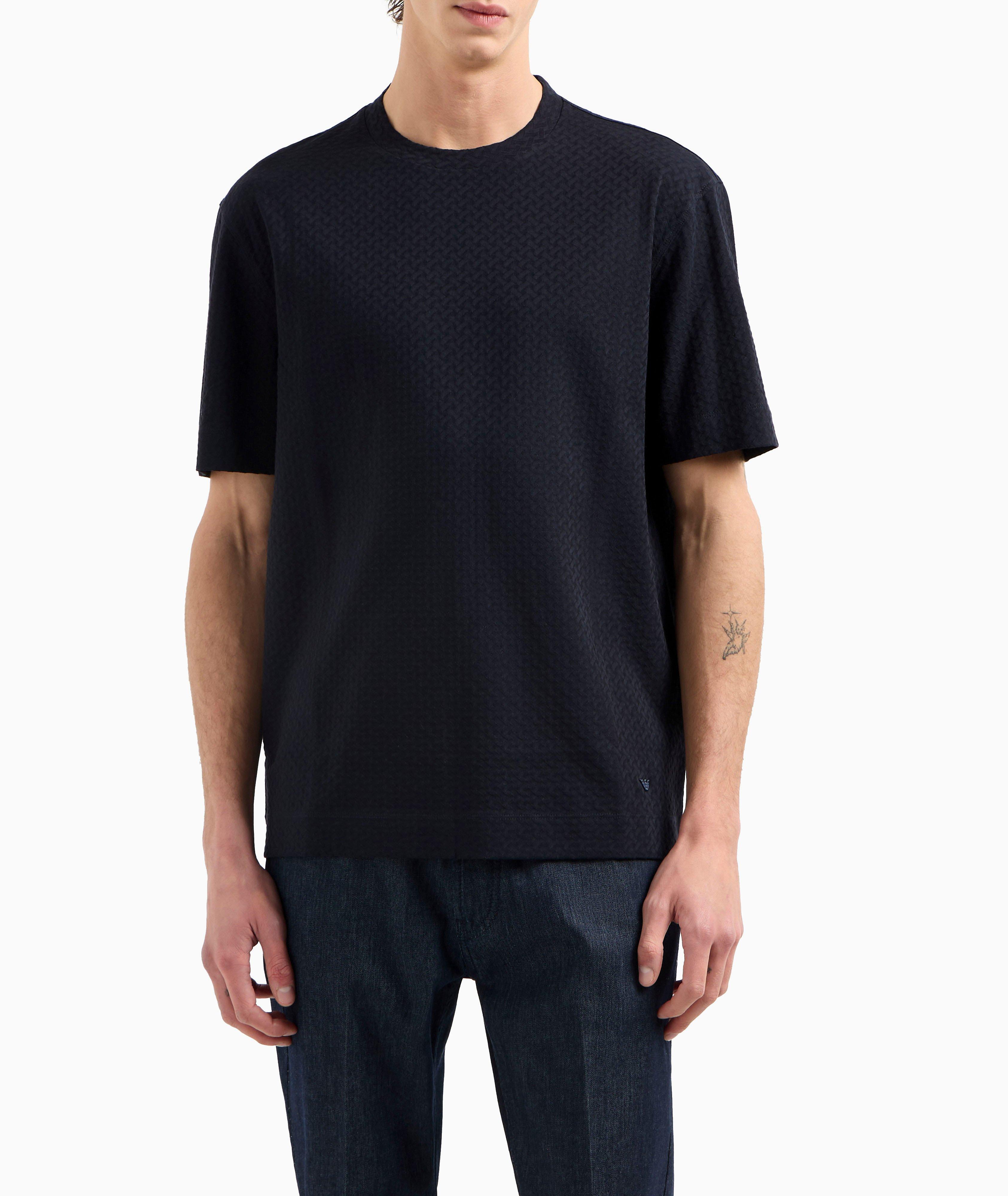 Textured Jacquard Cotton Jersey T-Shirt  image 1