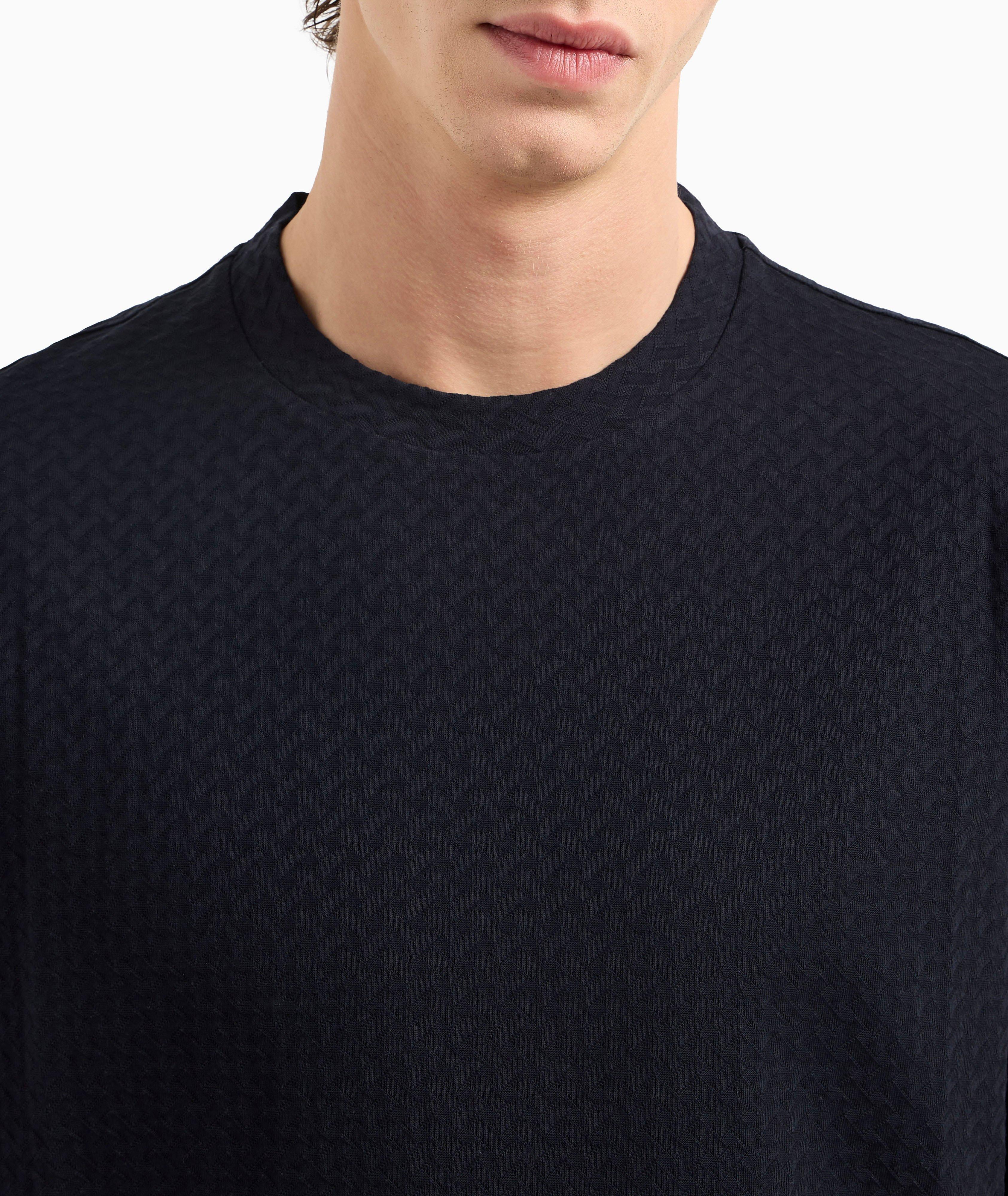 Textured Jacquard Cotton Jersey T-Shirt  image 3