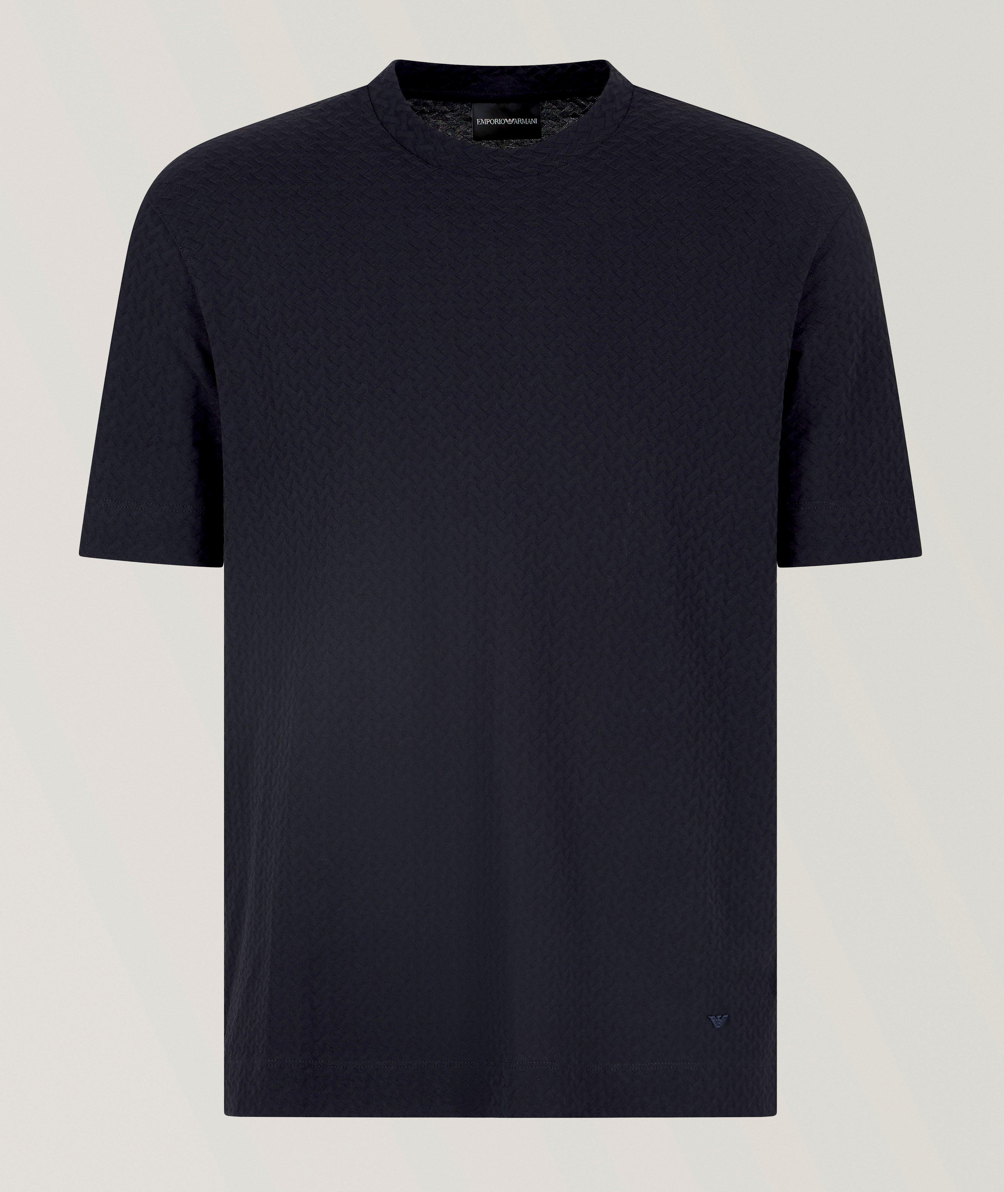 Textured Jacquard Cotton Jersey T-Shirt  image 0