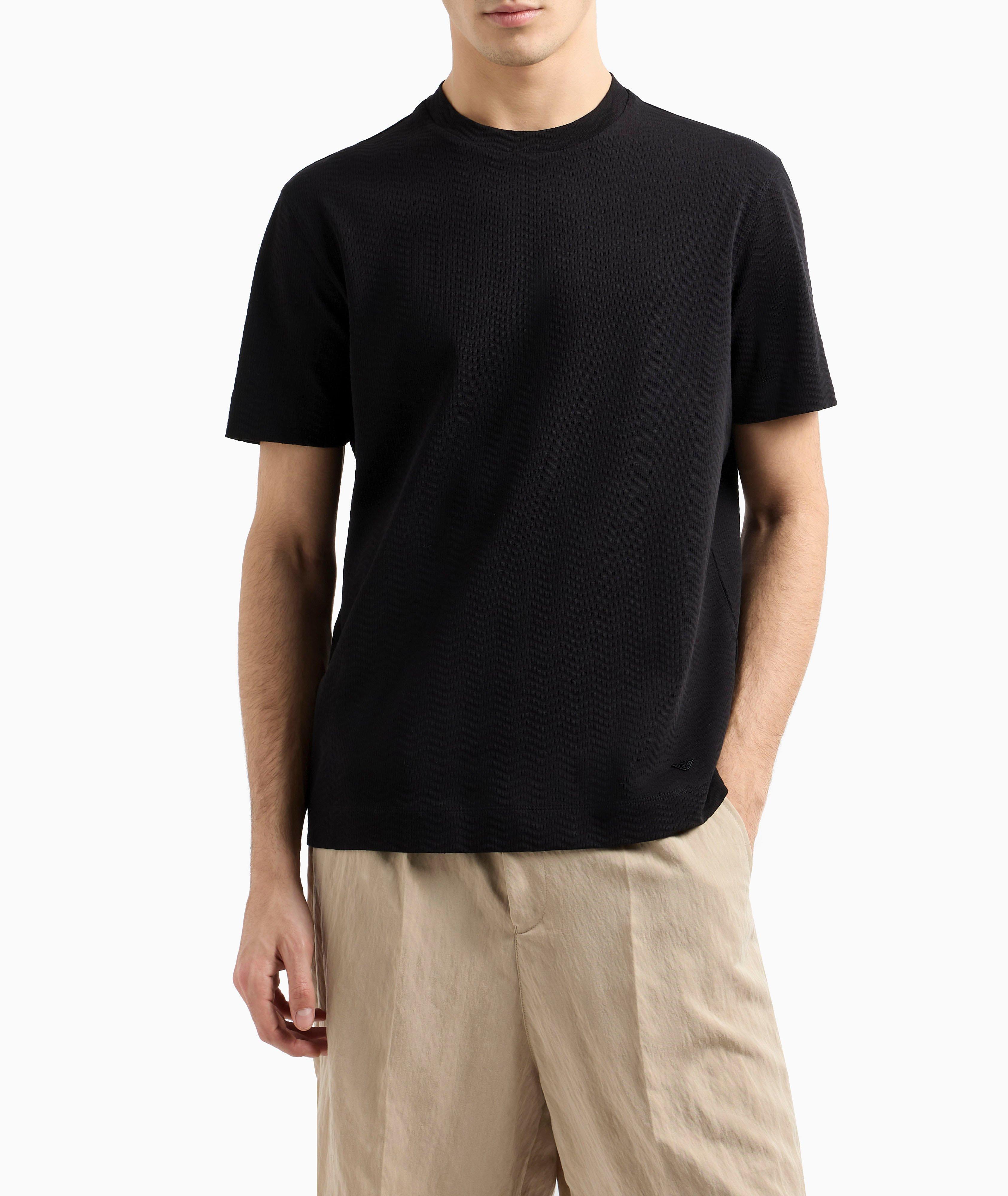 Textured Jacquard Cotton Jersey T-Shirt  image 1