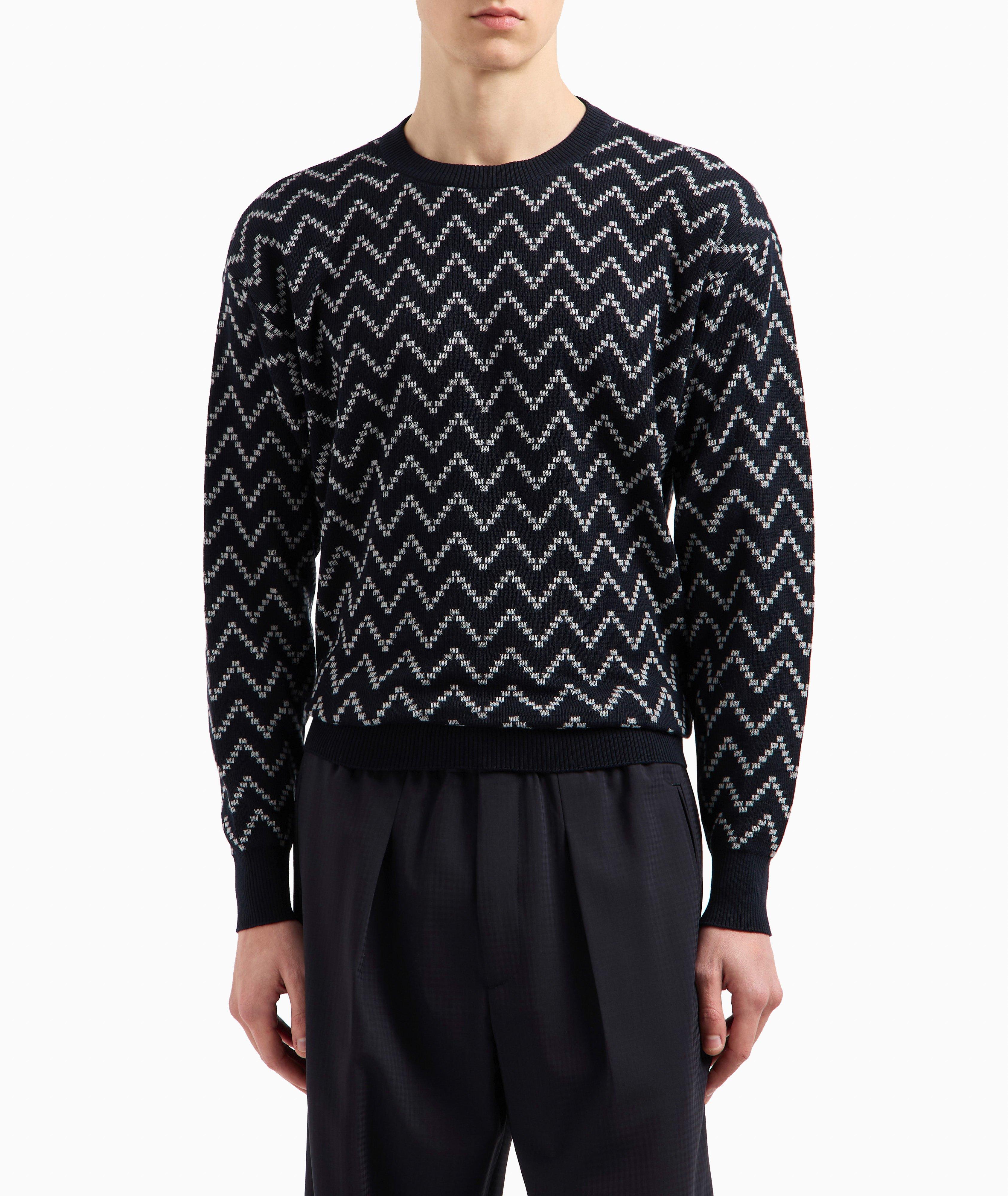 Chevron Jacquard Cotton-Cashmere Sweater image 1